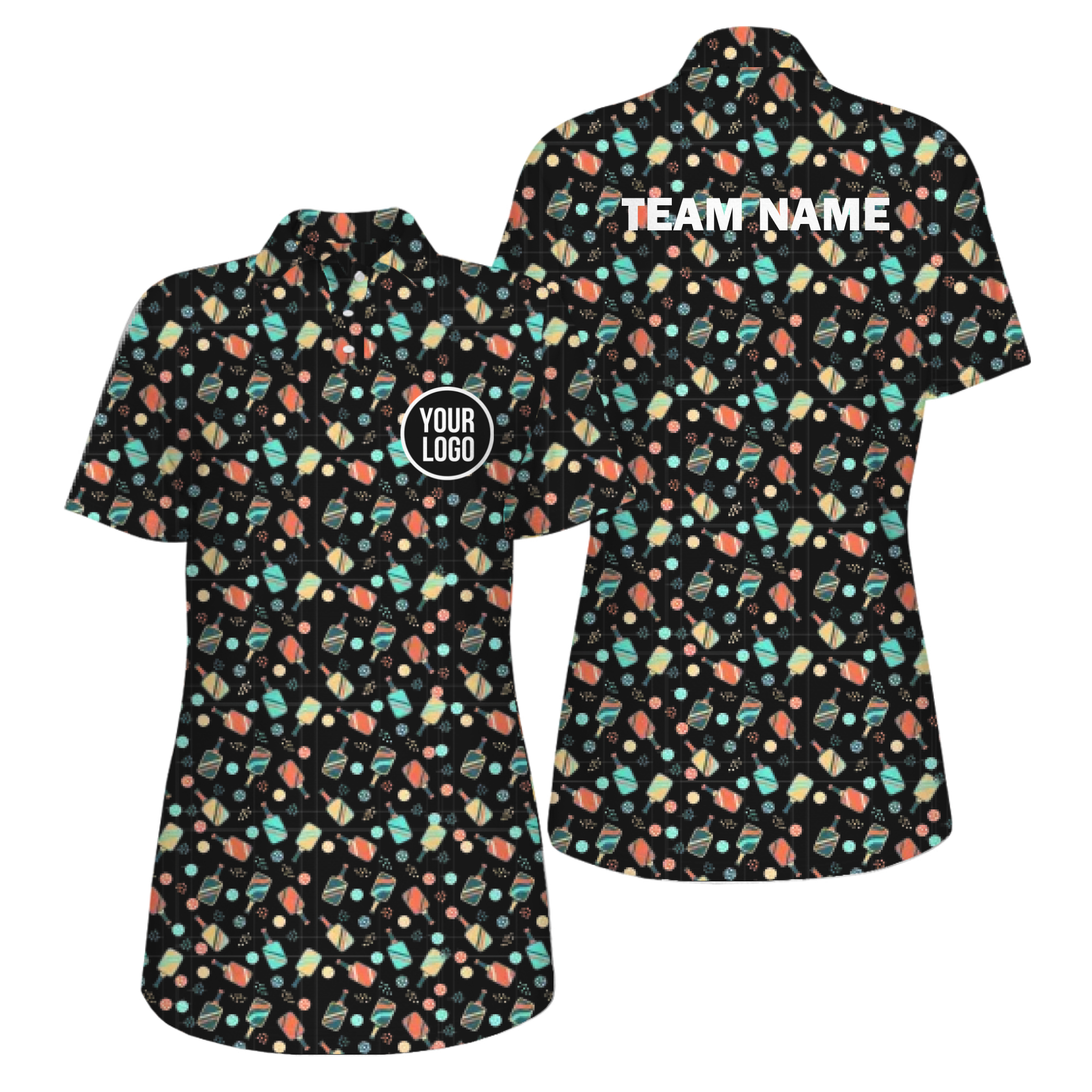 Picklewin All Over Print Women's UV Protection Polo Shirt Summer Vibe 4