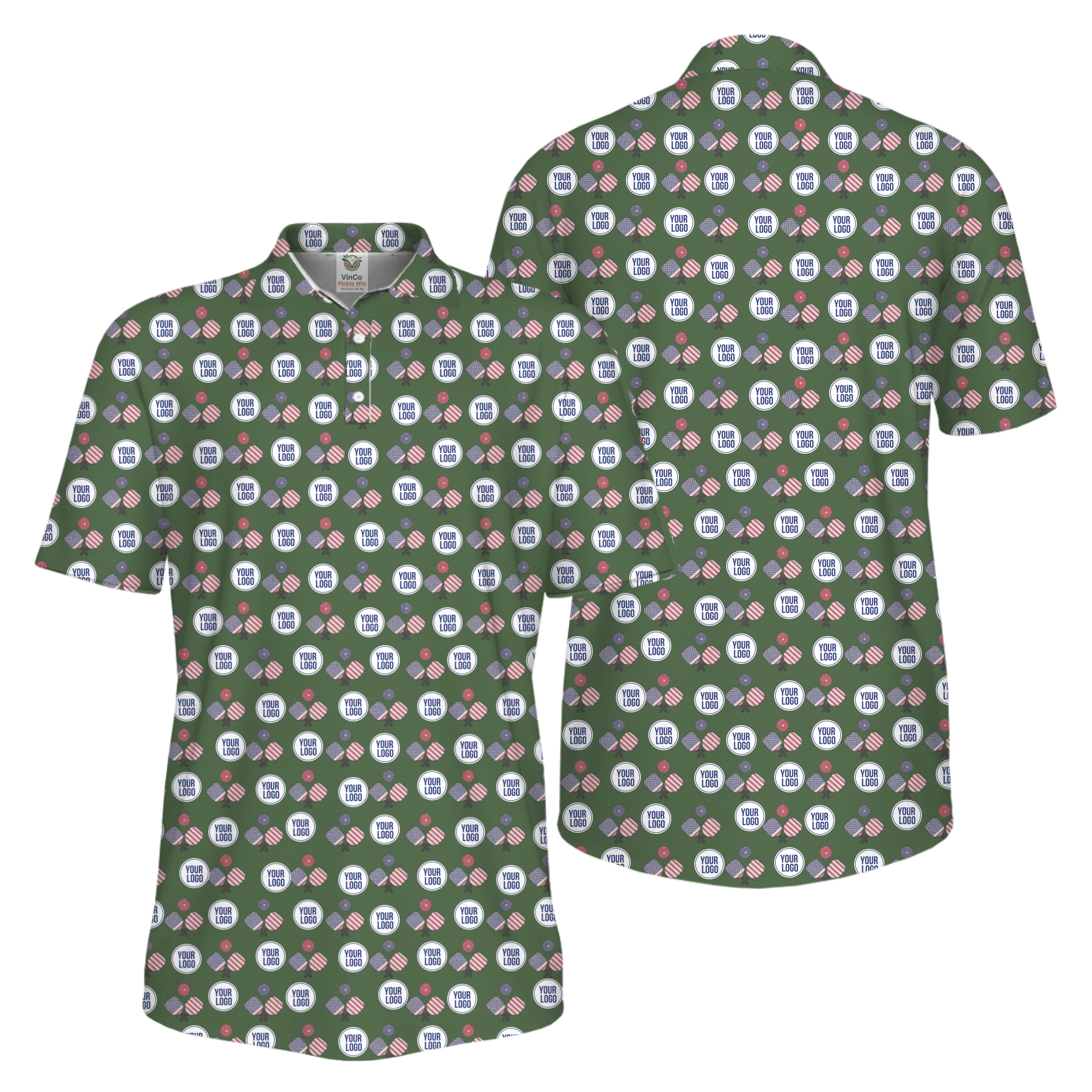 Picklewin All Over Printed Custom Logo Pickleball Polo Shirt For Men   6