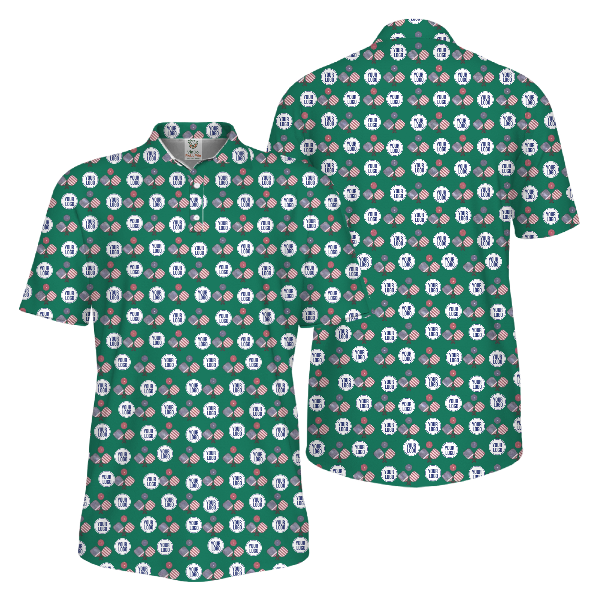Picklewin All Over Printed Custom Logo Pickleball Polo Shirt For Men   5