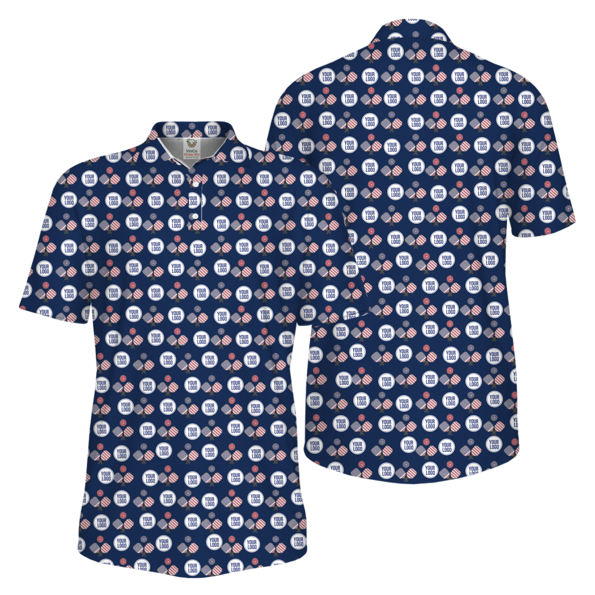 Picklewin All Over Printed Custom Logo Pickleball Polo Shirt For Men   16