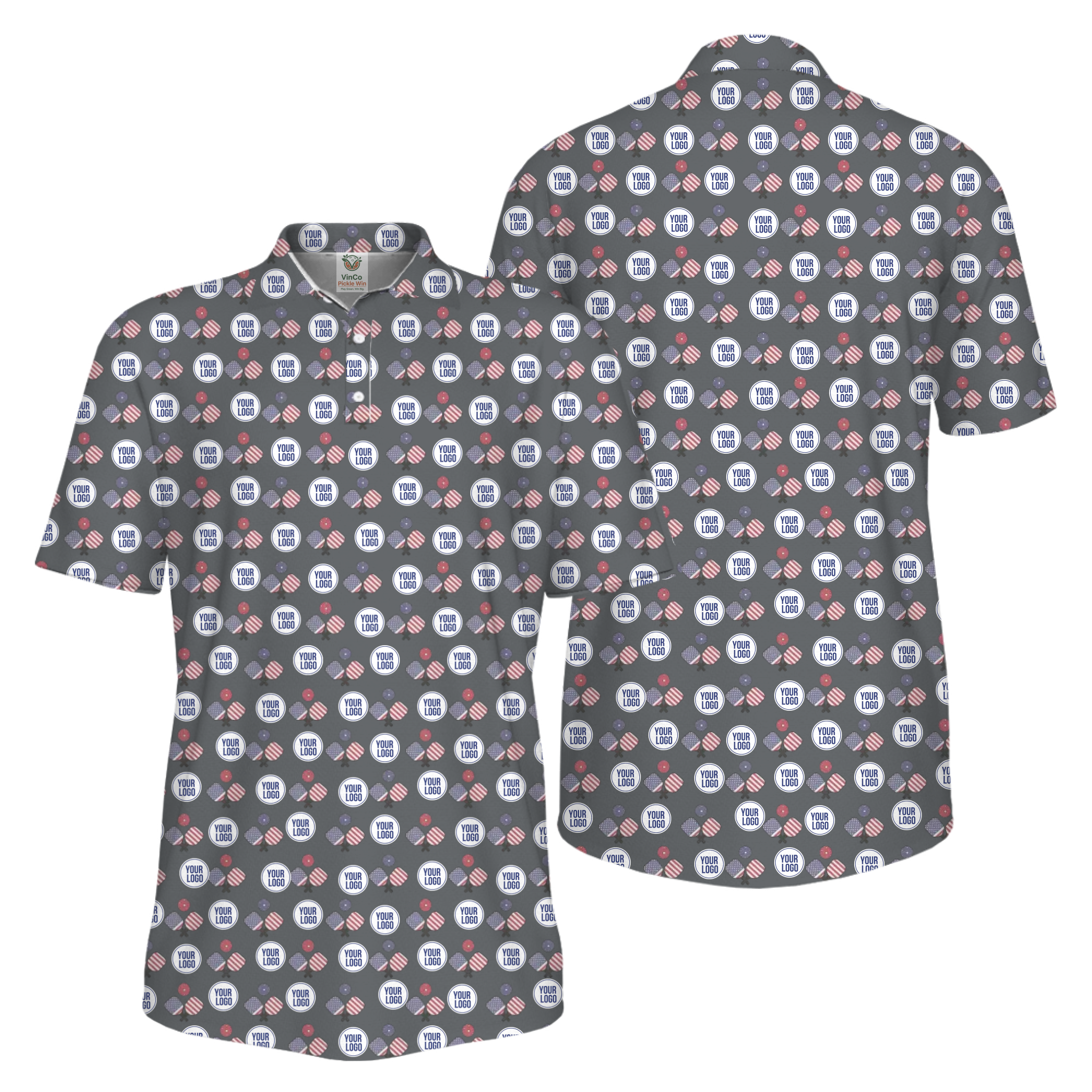 Picklewin All Over Printed Custom Logo Pickleball Polo Shirt For Men   17