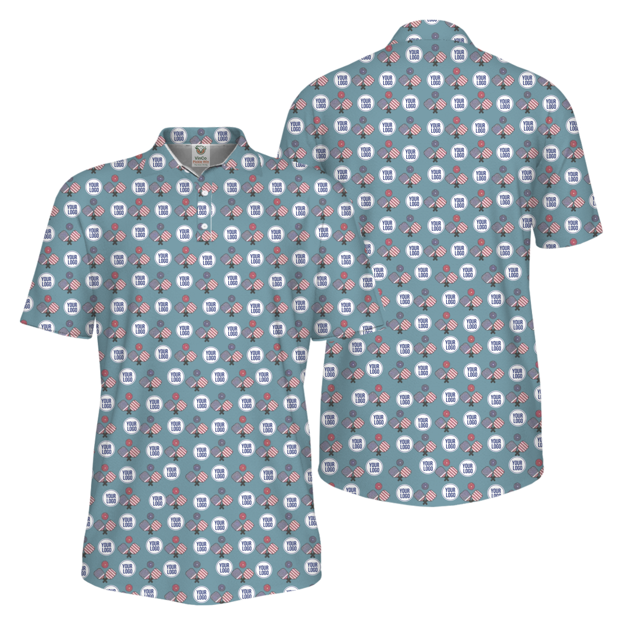 Picklewin All Over Printed Custom Logo Pickleball Polo Shirt For Men   4