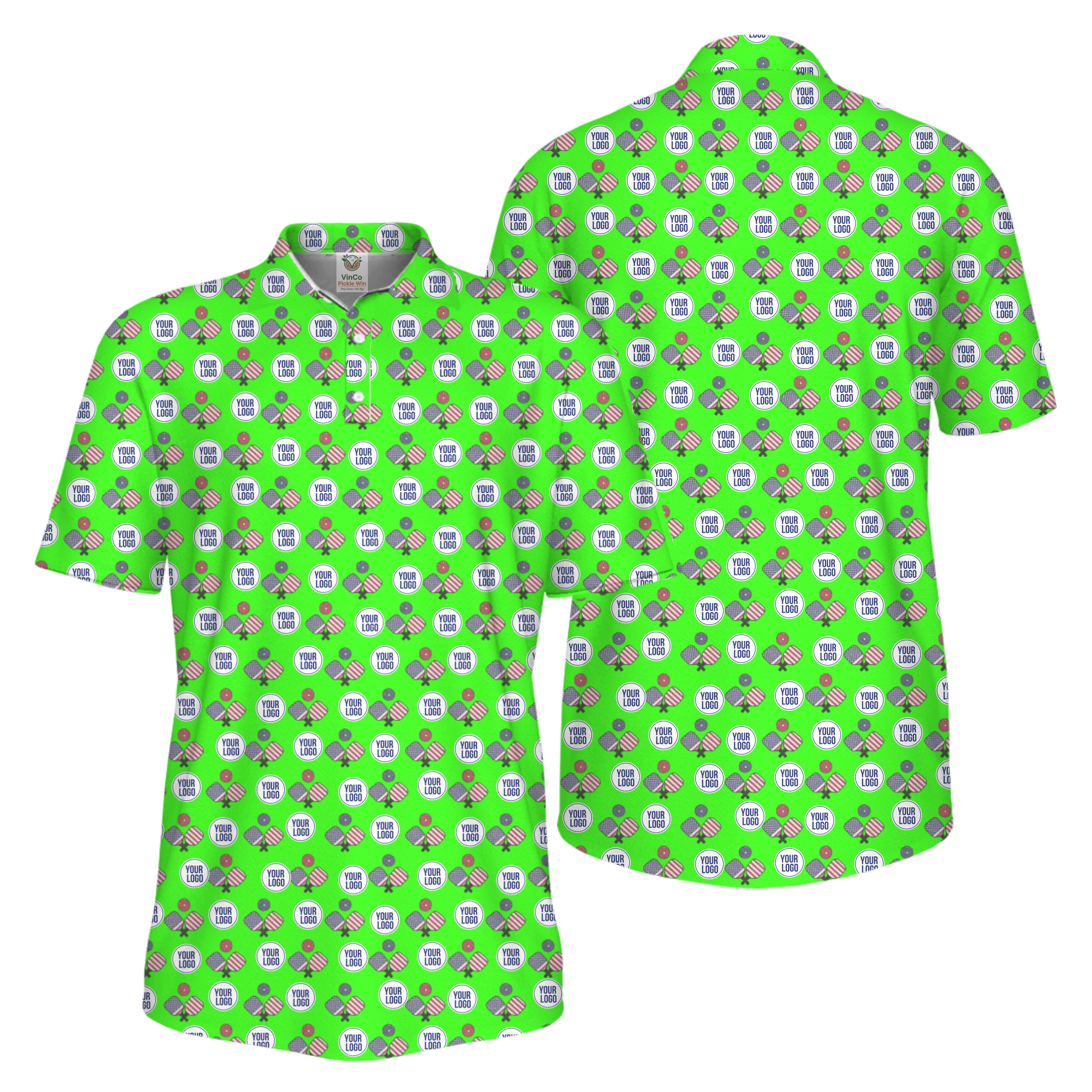Picklewin All Over Printed Custom Logo Pickleball Polo Shirt For Men   10