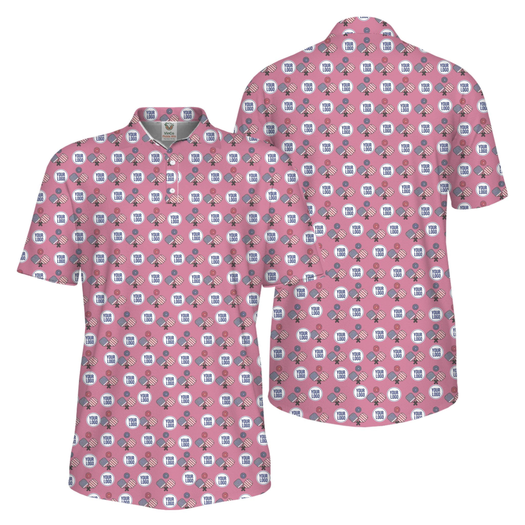 Picklewin All Over Printed Custom Logo Pickleball Polo Shirt For Men   11