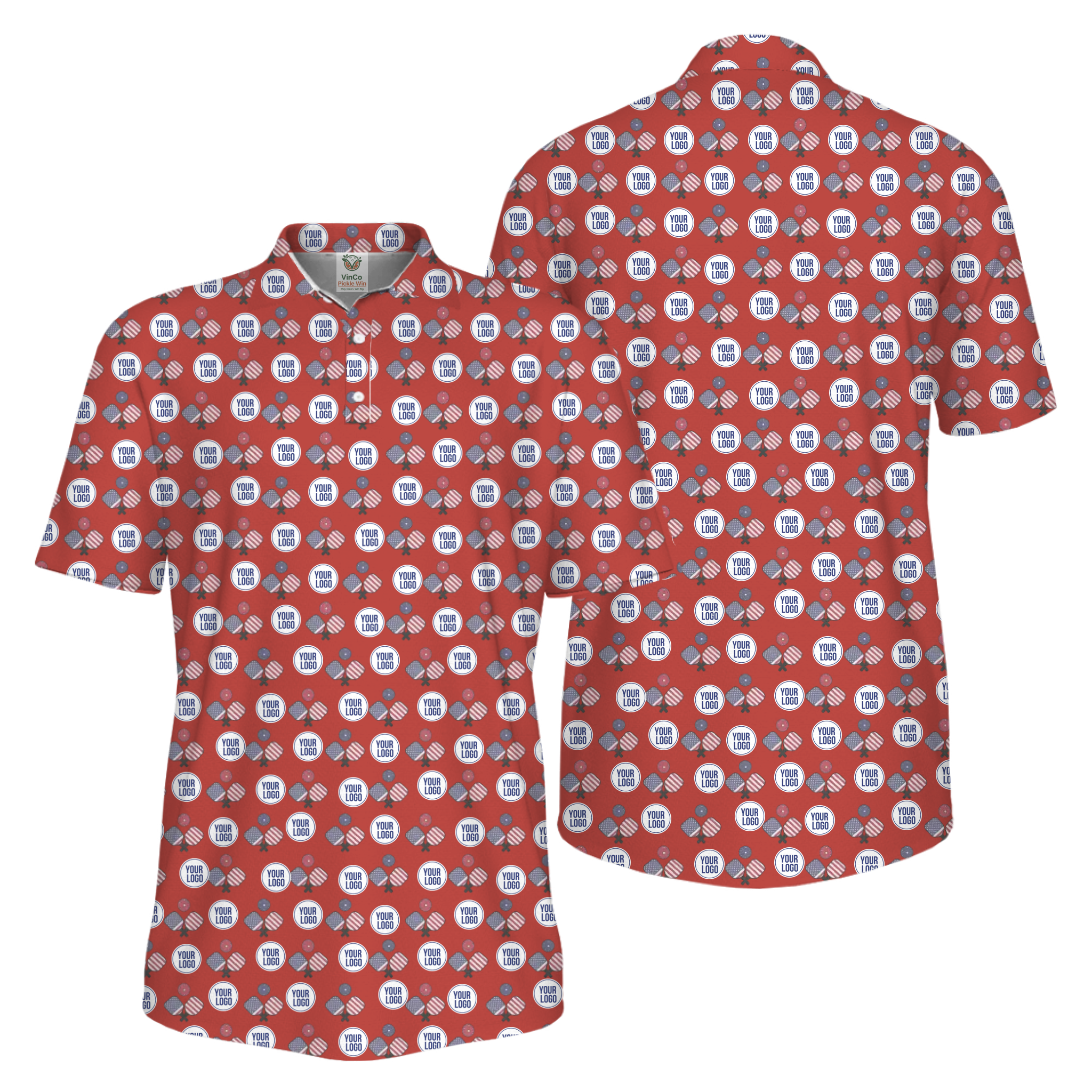 Picklewin All Over Printed Custom Logo Pickleball Polo Shirt For Men   12