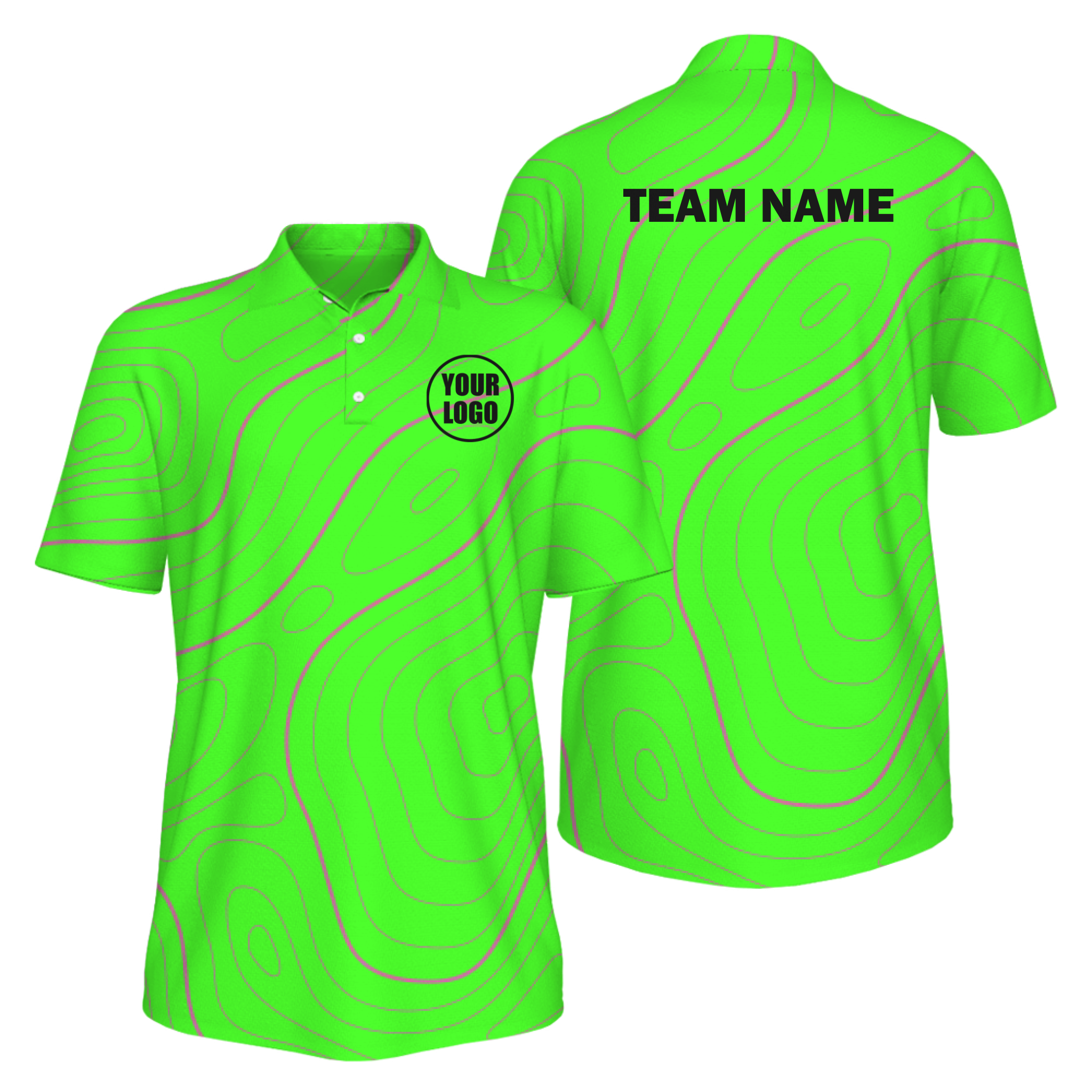 Picklewin Bright Abstract Men's Custom UV Protection Polo Shirt 5