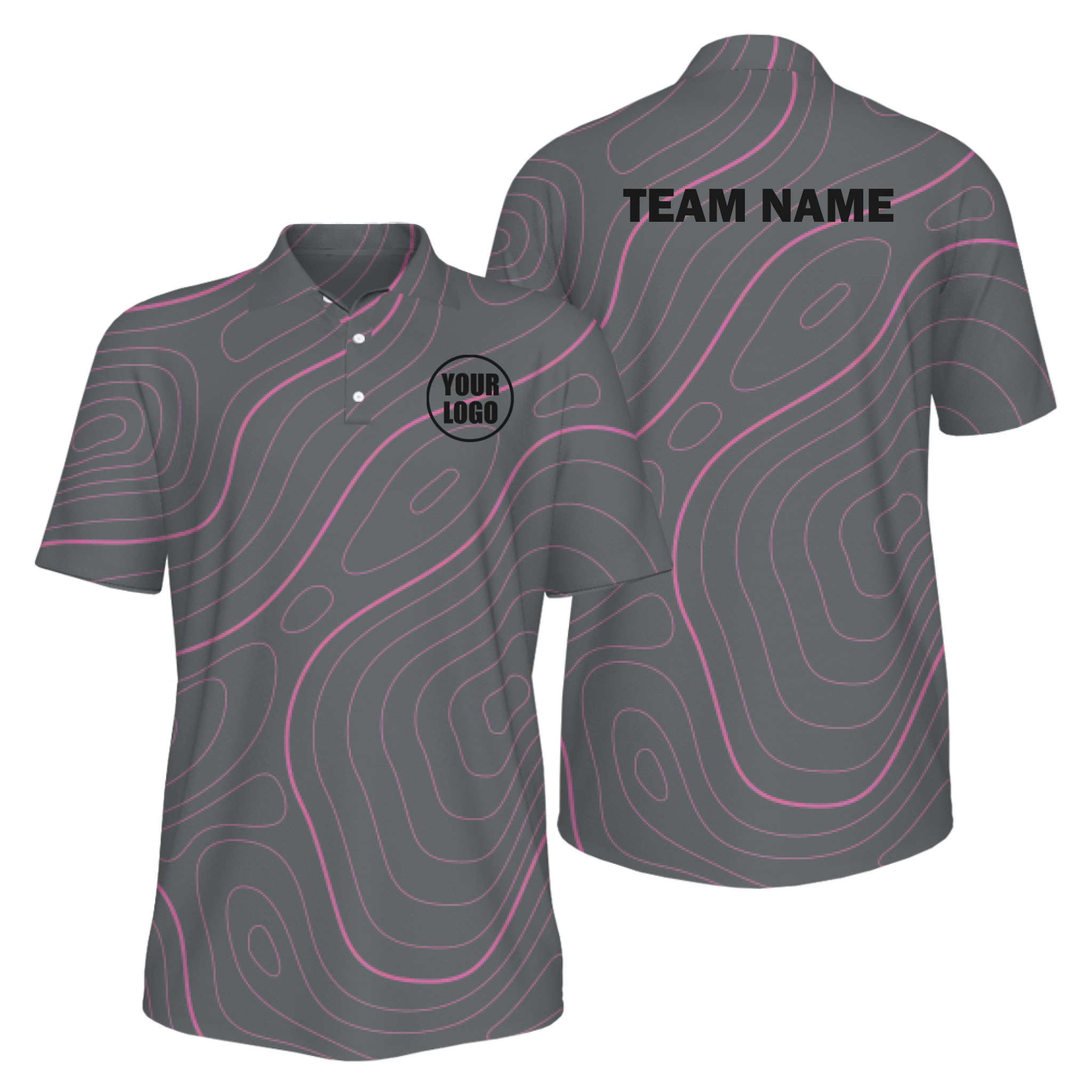 Picklewin Bright Abstract Men's Custom UV Protection Polo Shirt 11