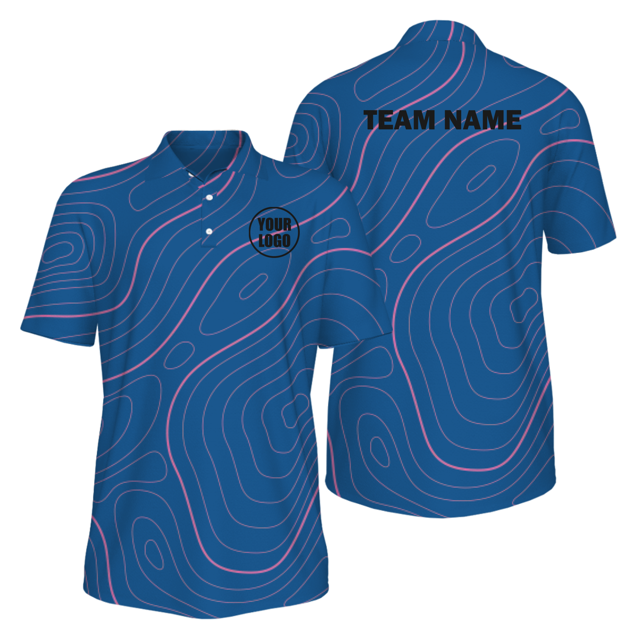 Picklewin Bright Abstract Men's Custom UV Protection Polo Shirt 14