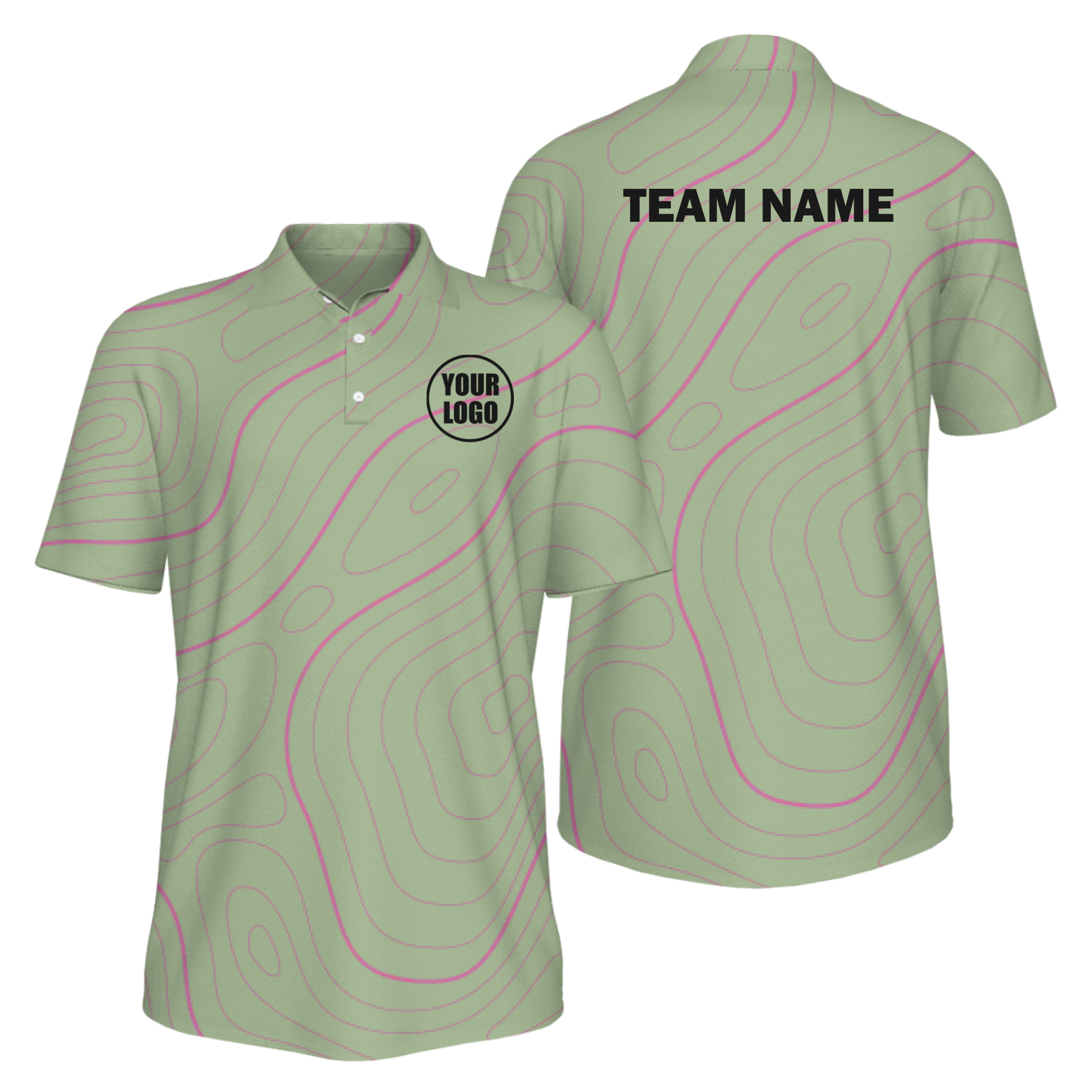 Picklewin Bright Abstract Men's Custom UV Protection Polo Shirt 15