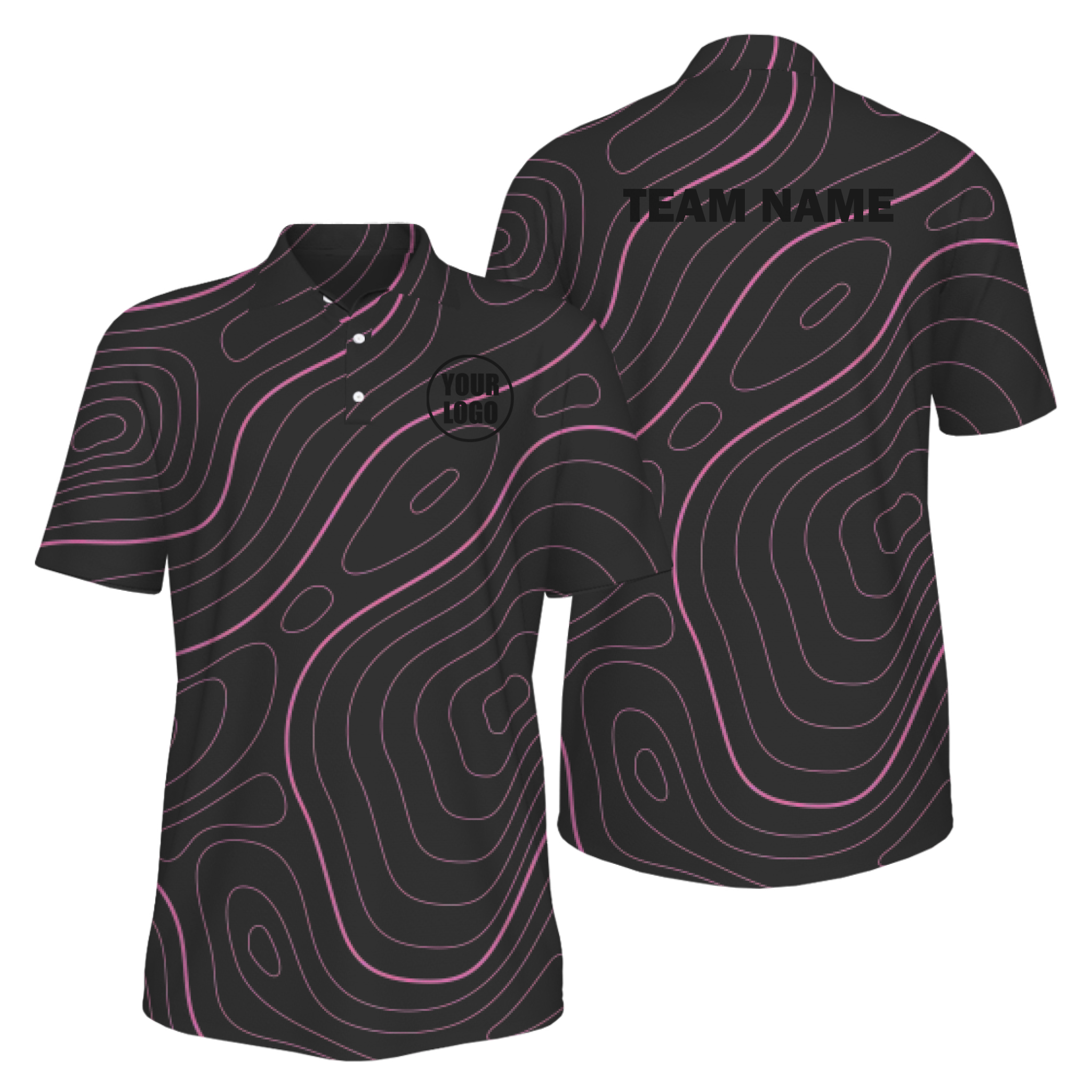 Picklewin Bright Abstract Men's Custom UV Protection Polo Shirt 16