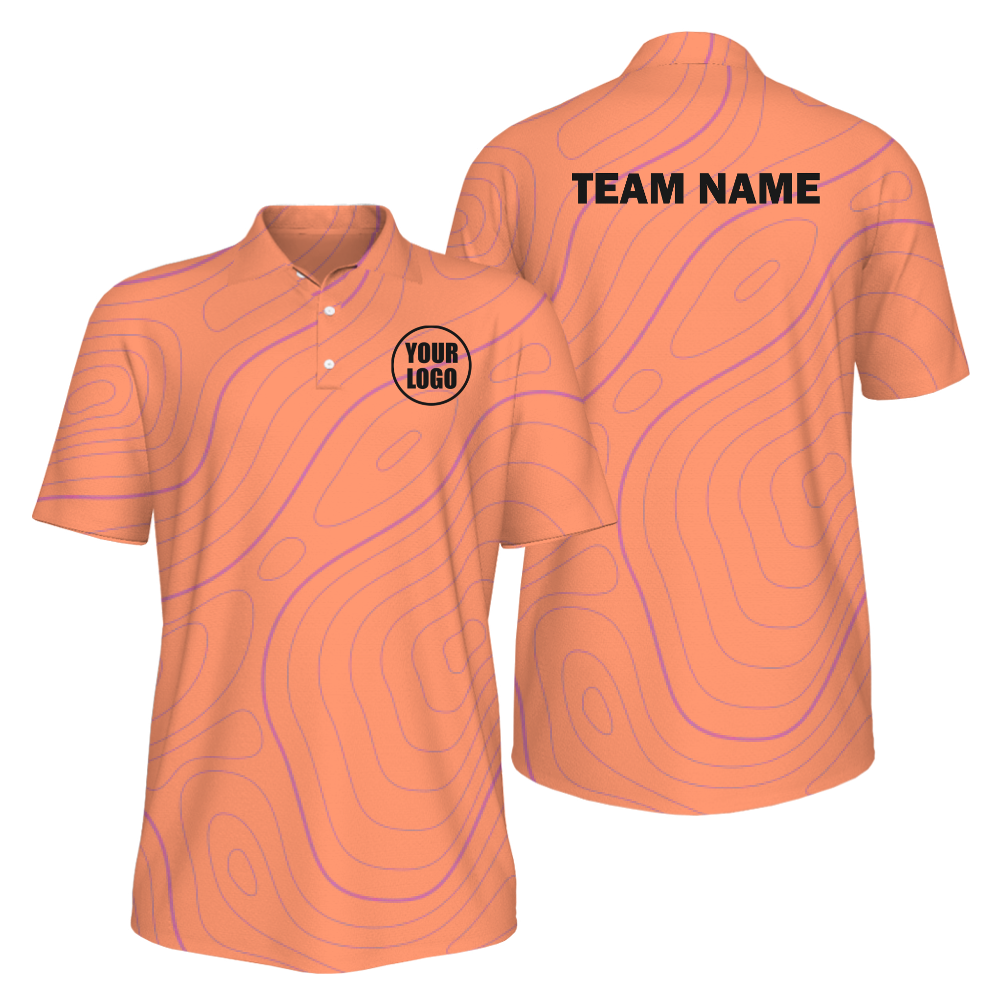 Picklewin Bright Abstract Men's Custom UV Protection Polo Shirt 8