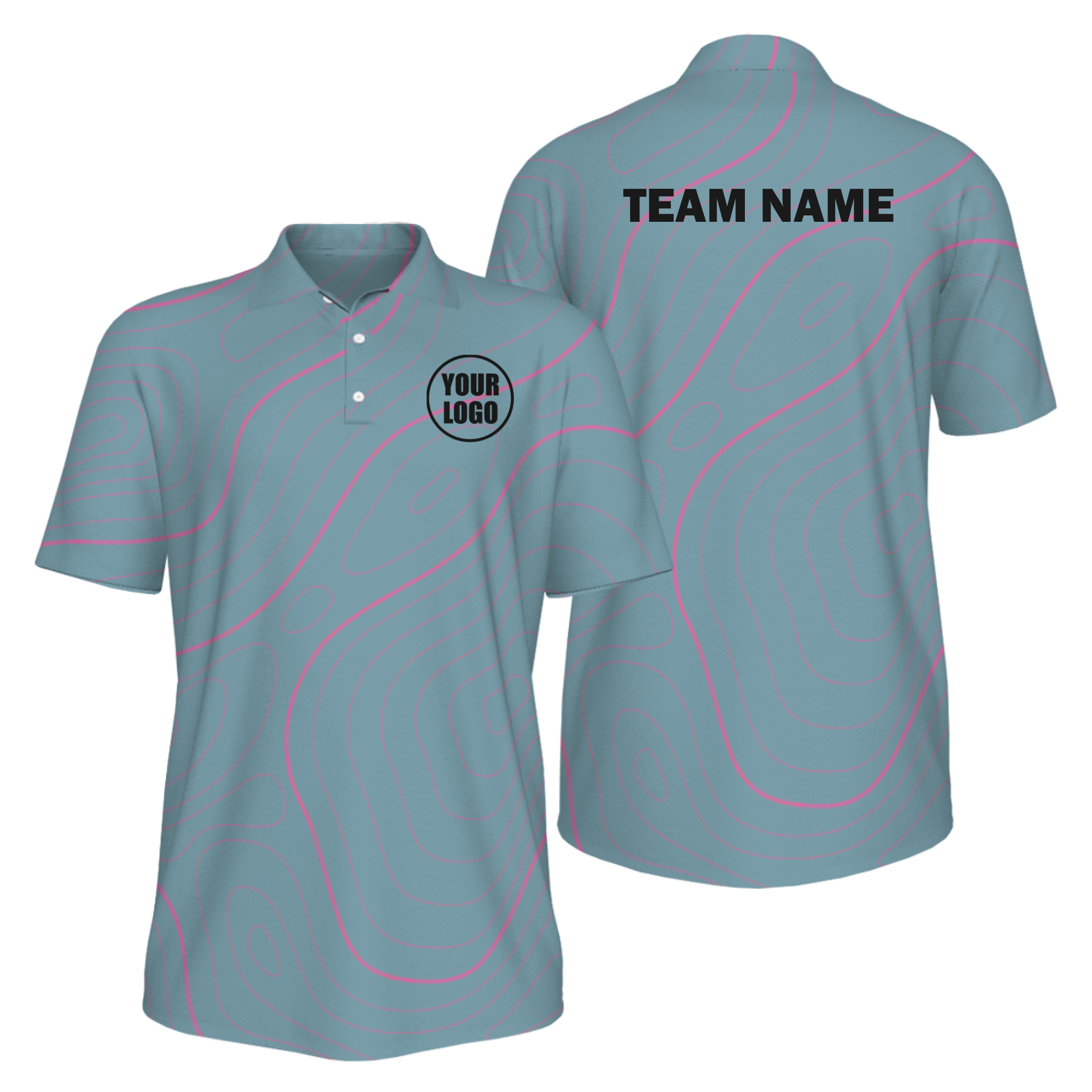 Picklewin Bright Abstract Men's Custom UV Protection Polo Shirt 7