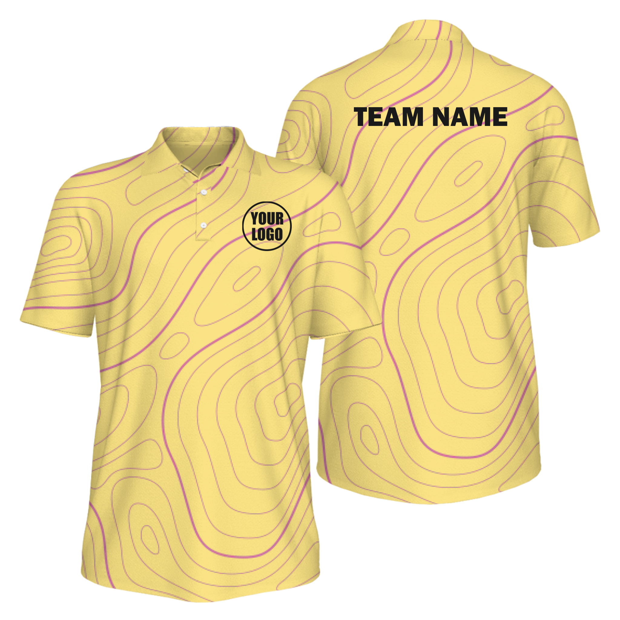 Picklewin Bright Abstract Men's Custom UV Protection Polo Shirt 2