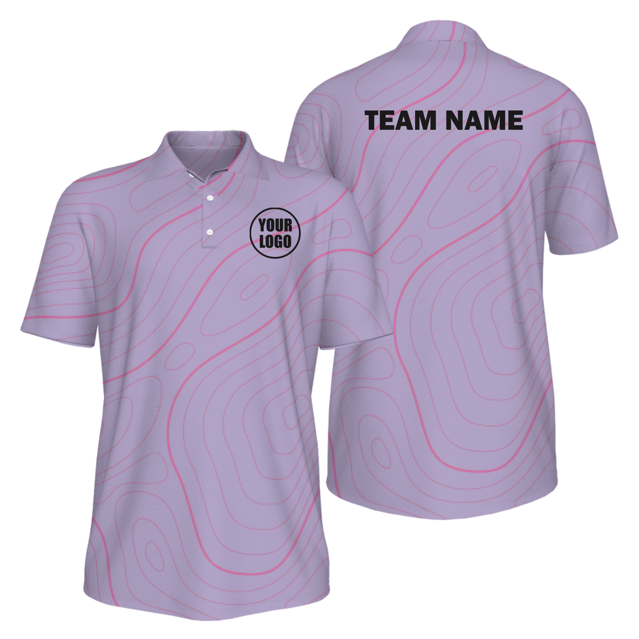 Picklewin Bright Abstract Men's Custom UV Protection Polo Shirt 3