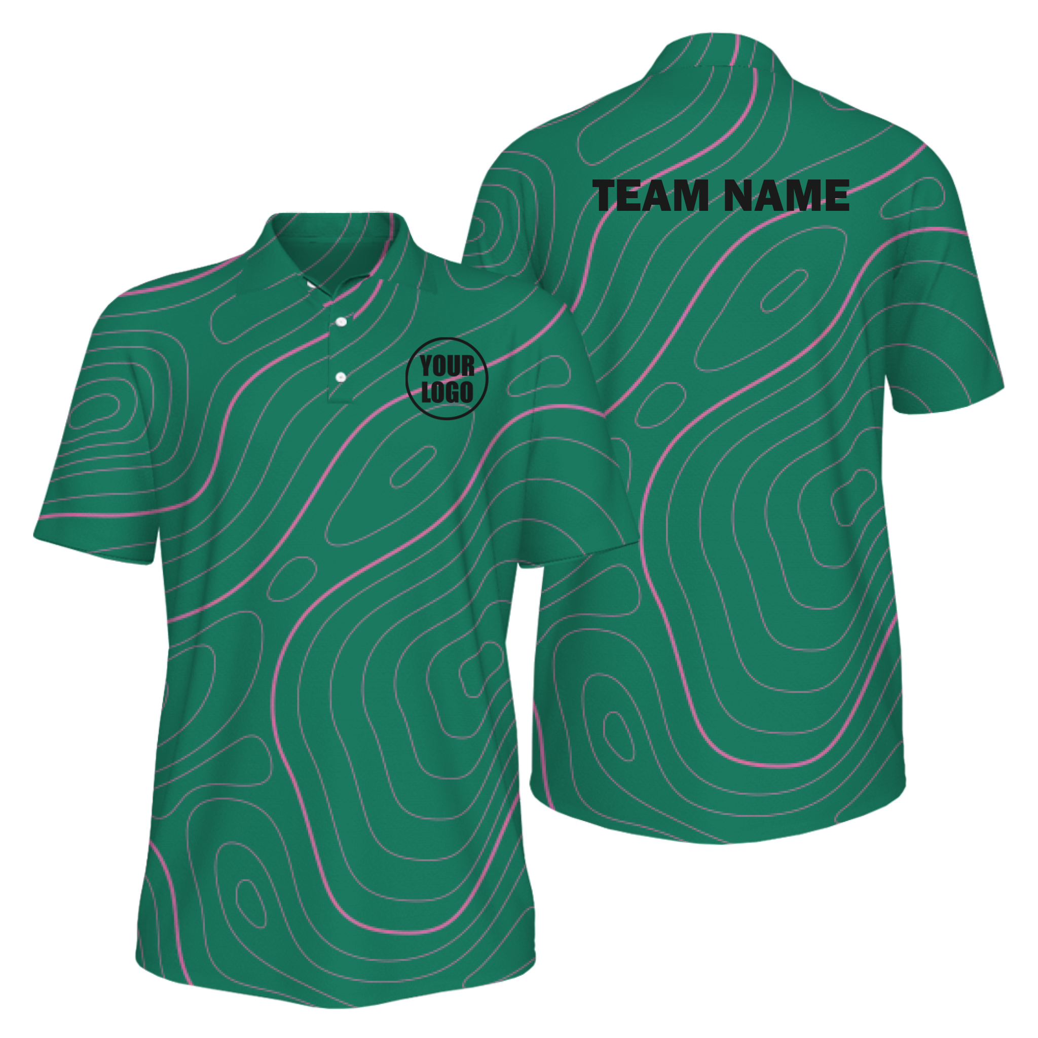 Picklewin Bright Abstract Men's Custom UV Protection Polo Shirt 9