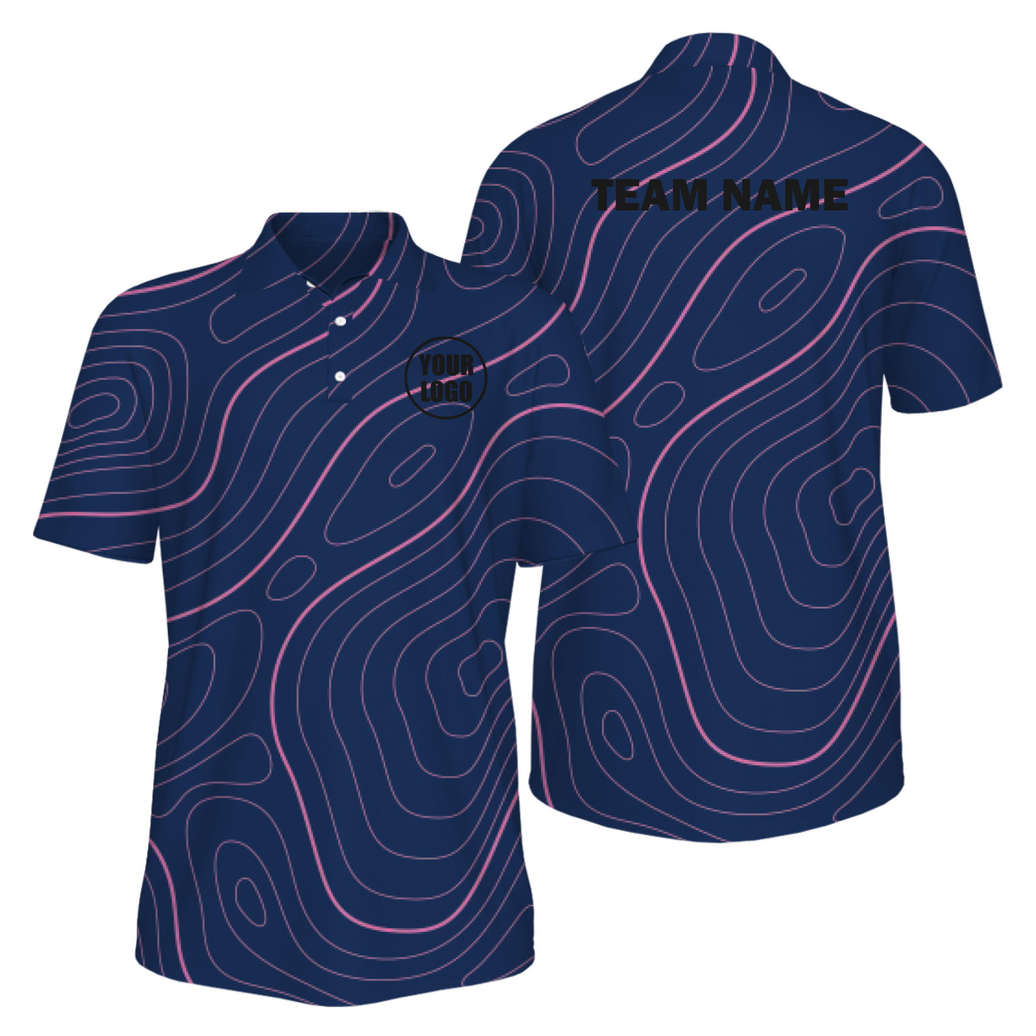 Picklewin Bright Abstract Men's Custom UV Protection Polo Shirt 10