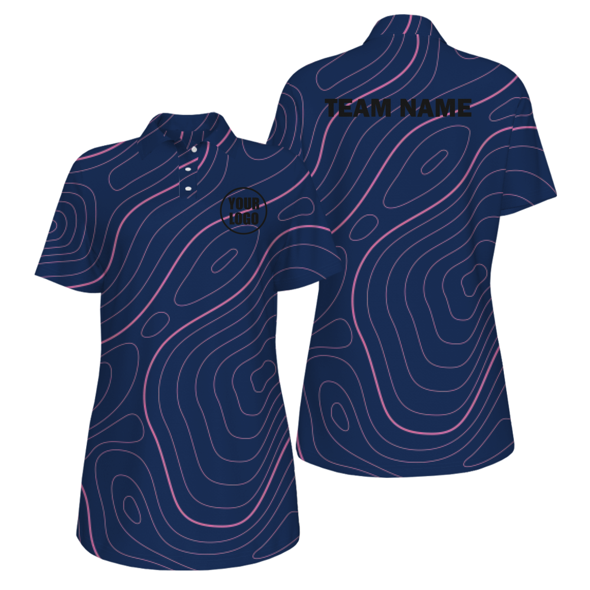 Picklewin Bright Abstract UV Protection Polo Shirt For Women 12
