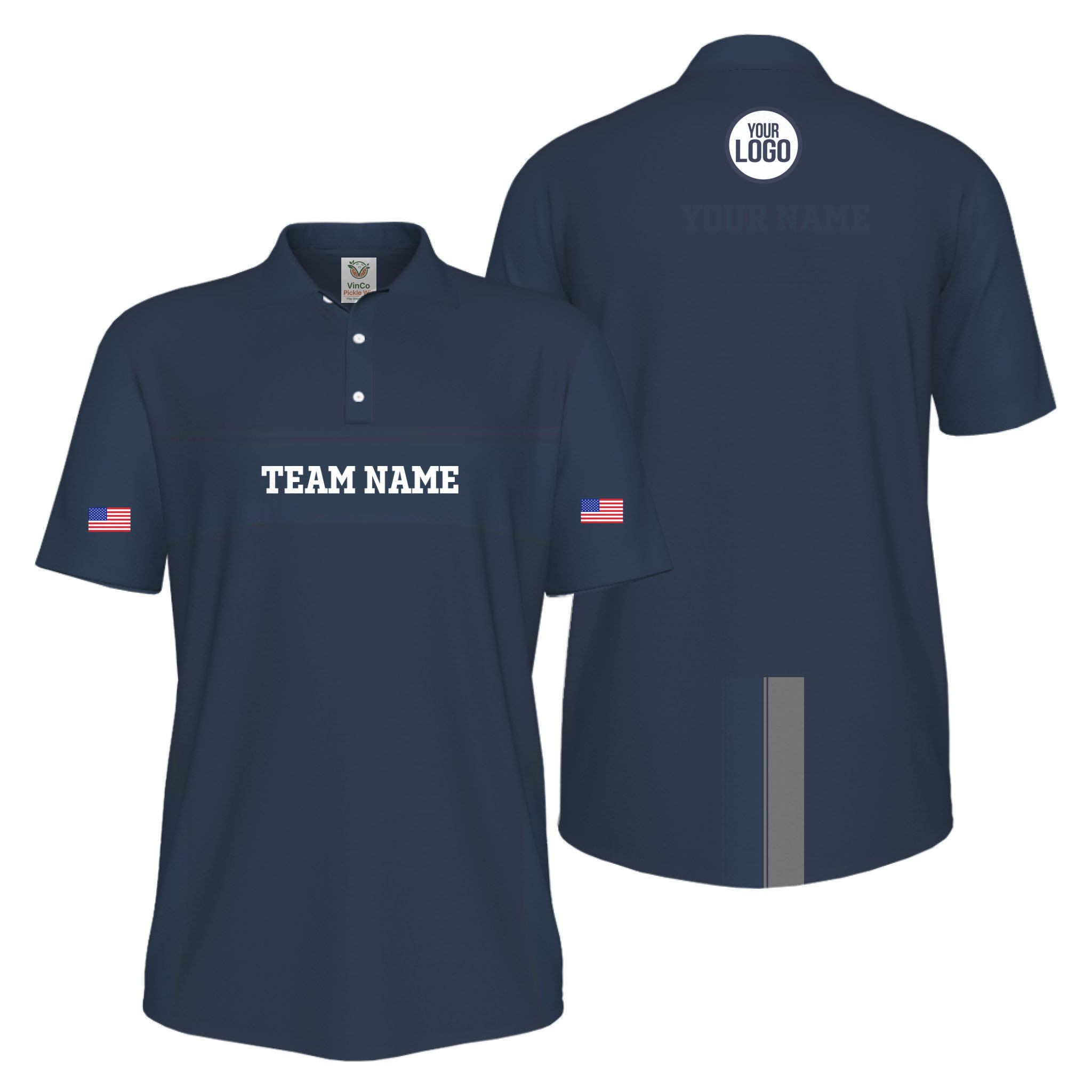 Picklewin Custom America 250 Patriotic Team Logo UV Protection Men Polo Shirt Picklewin Custom America 250 Patriotic Team Logo UV Protection Men Polo Shirt 10