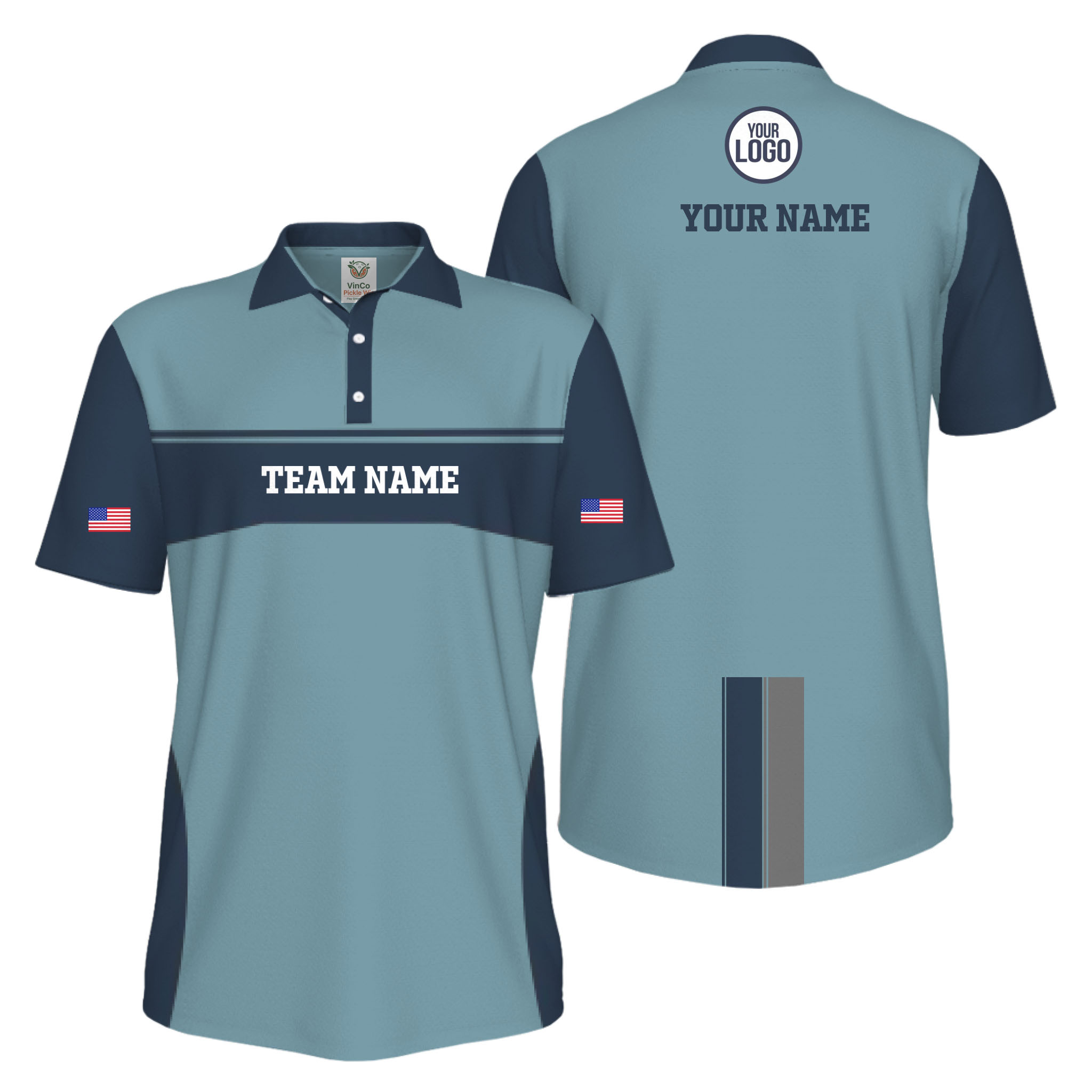 Picklewin Custom America 250 Patriotic Team Logo UV Protection Men Polo Shirt Picklewin Custom America 250 Patriotic Team Logo UV Protection Men Polo Shirt 14