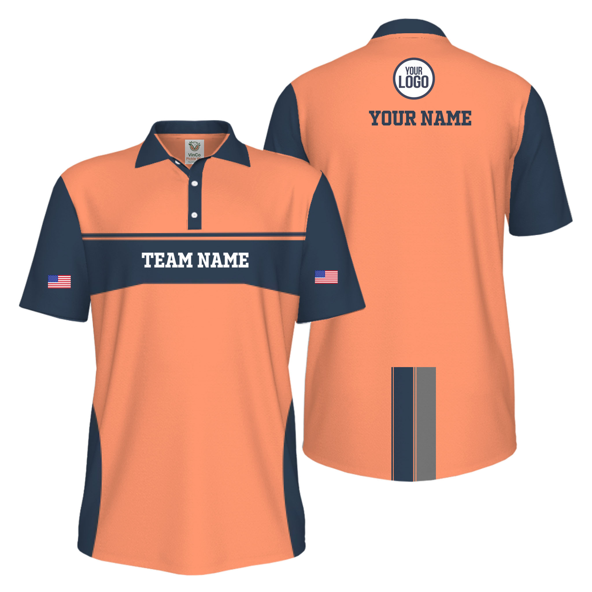 Picklewin Custom America 250 Patriotic Team Logo UV Protection Men Polo Shirt Picklewin Custom America 250 Patriotic Team Logo UV Protection Men Polo Shirt 16