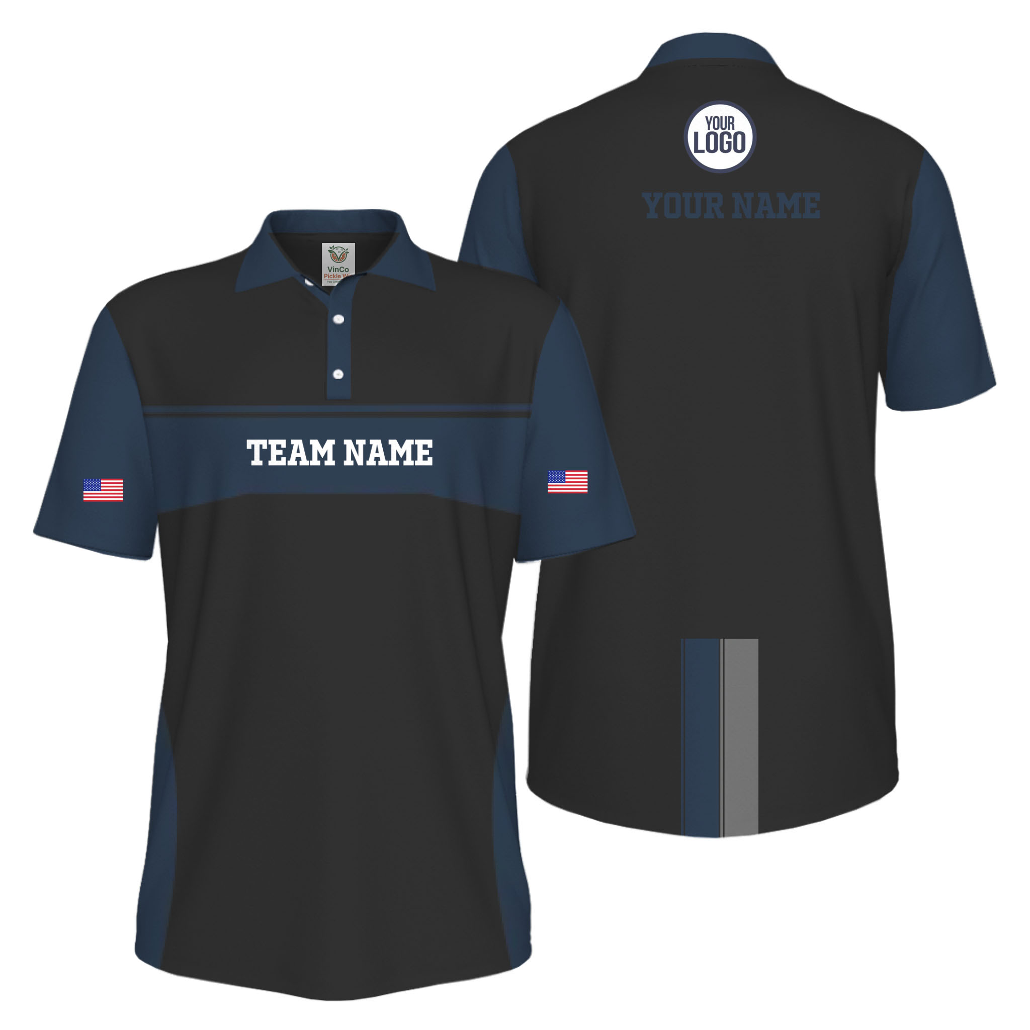 Picklewin Custom America 250 Patriotic Team Logo UV Protection Men Polo Shirt Picklewin Custom America 250 Patriotic Team Logo UV Protection Men Polo Shirt 2