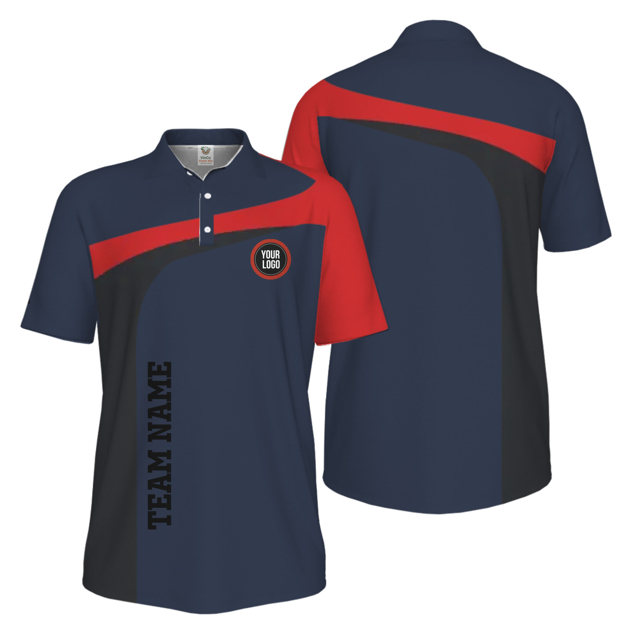 Picklewin Custom Breathable Performance UV Protection Pickleball Polo Shirt Men  10