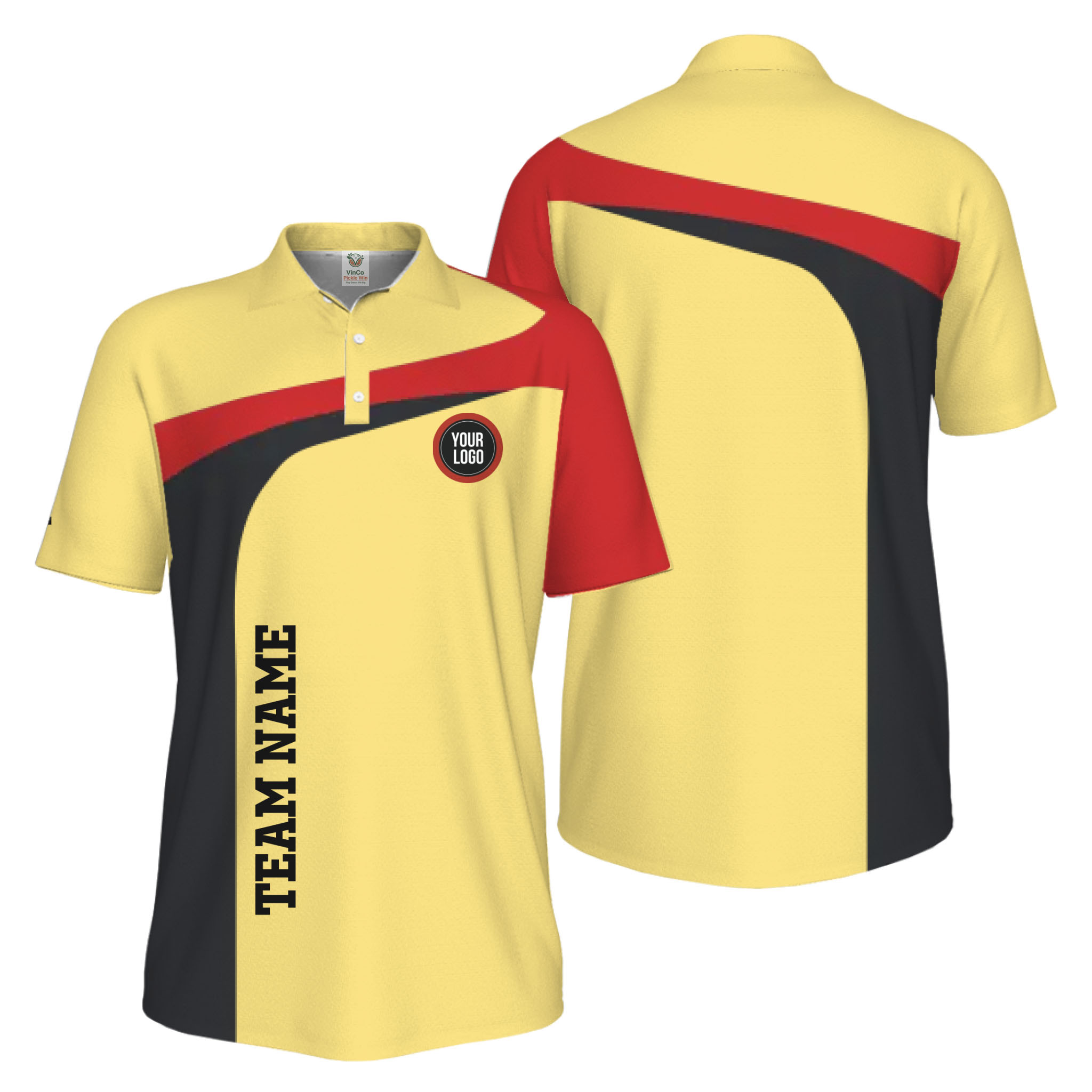 Picklewin Custom Breathable Performance UV Protection Pickleball Polo Shirt Men  13