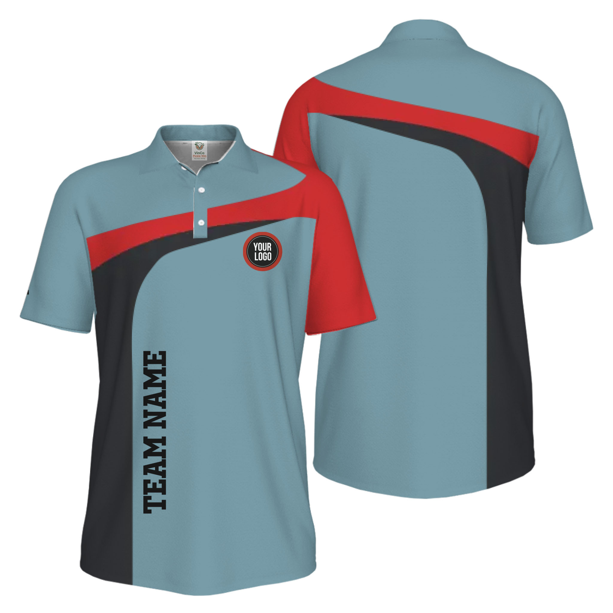 Picklewin Custom Breathable Performance UV Protection Pickleball Polo Shirt Men  14