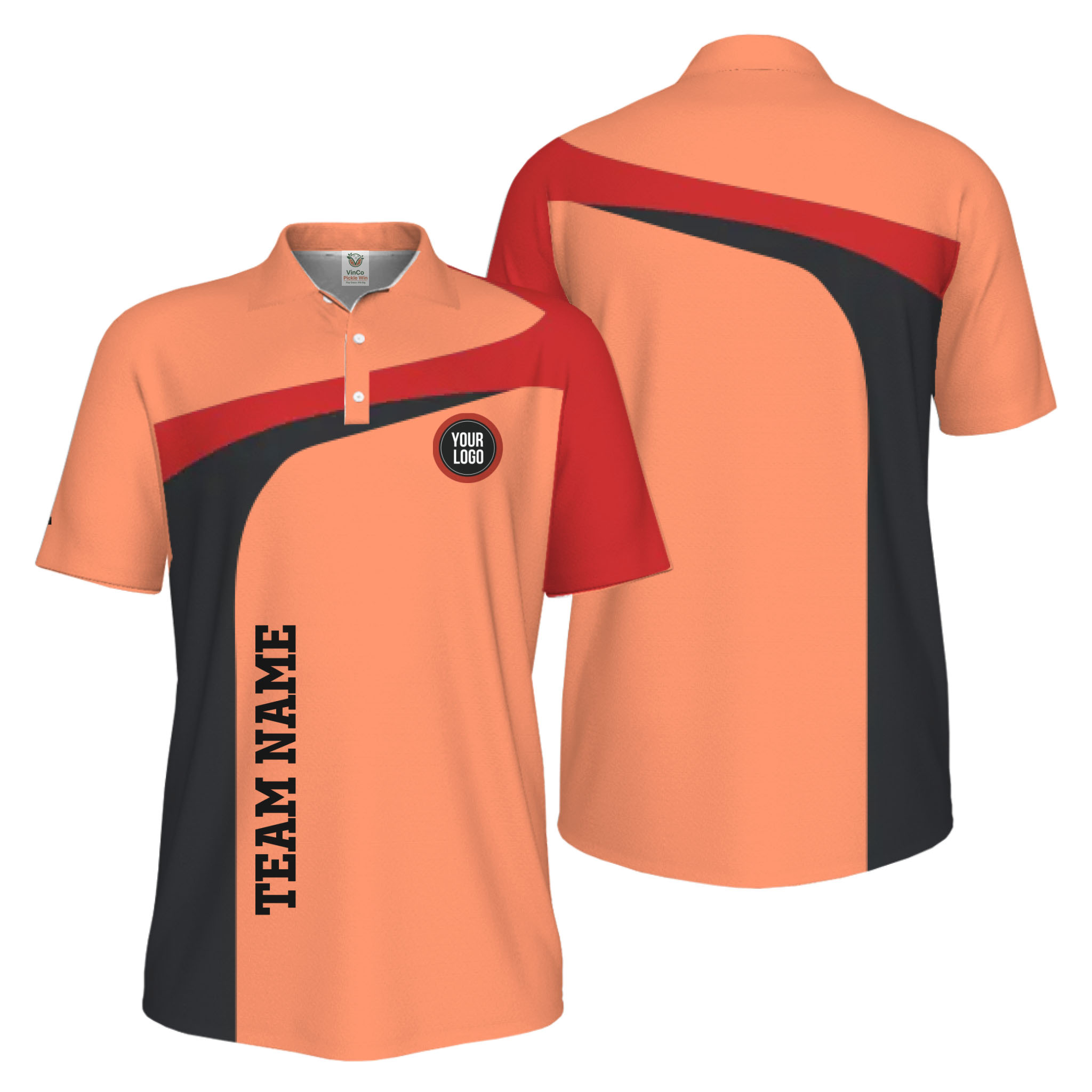 Picklewin Custom Breathable Performance UV Protection Pickleball Polo Shirt Men  16