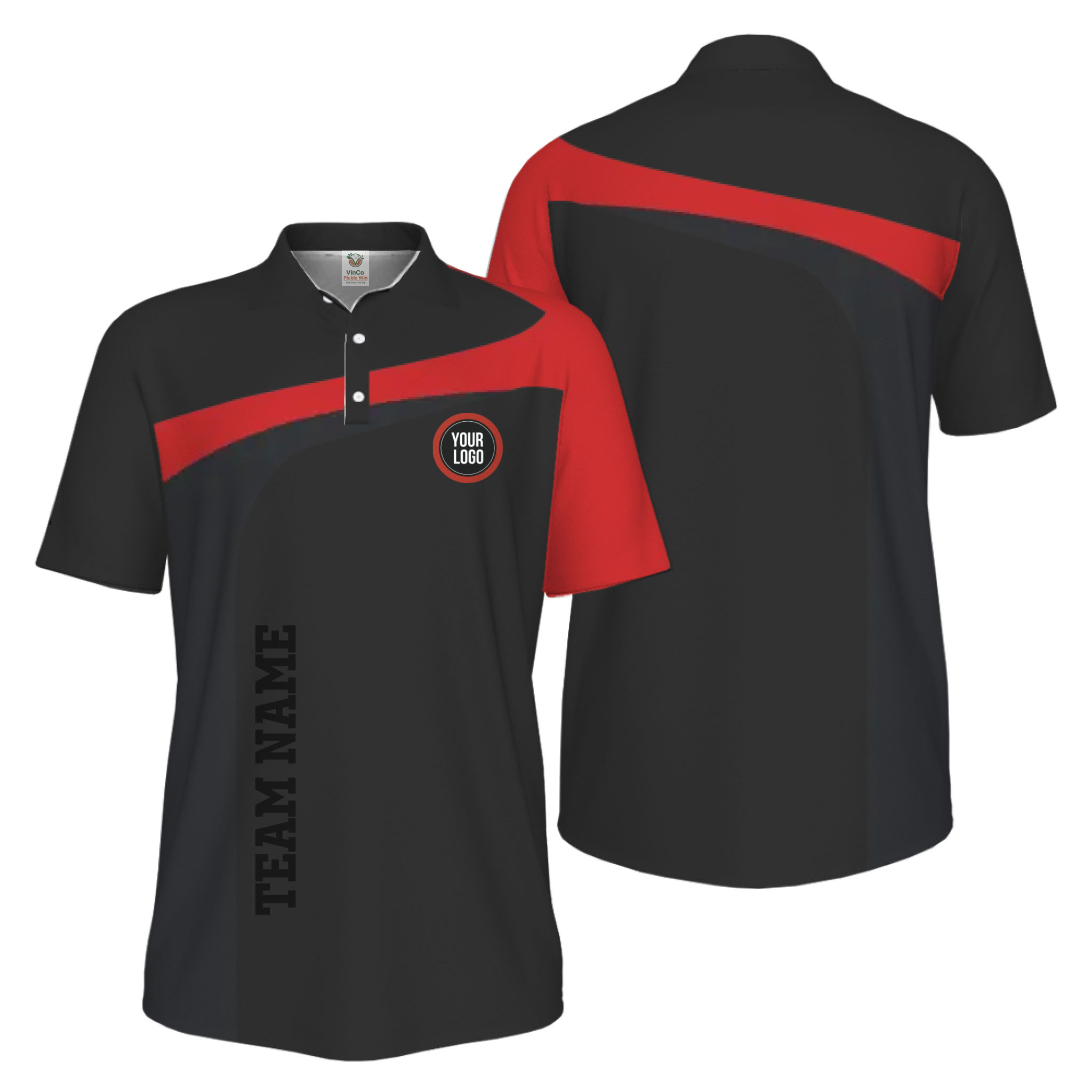 Picklewin Custom Breathable Performance UV Protection Pickleball Polo Shirt Men  2