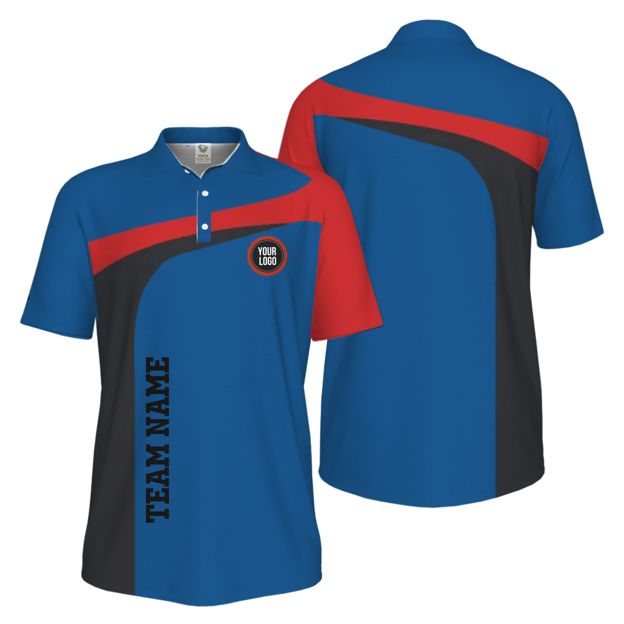 Picklewin Custom Breathable Performance UV Protection Pickleball Polo Shirt Men  4