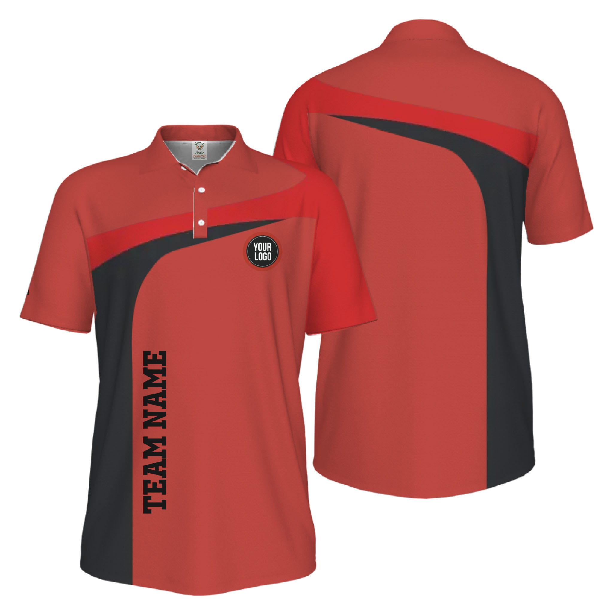 Picklewin Custom Breathable Performance UV Protection Pickleball Polo Shirt Men  5