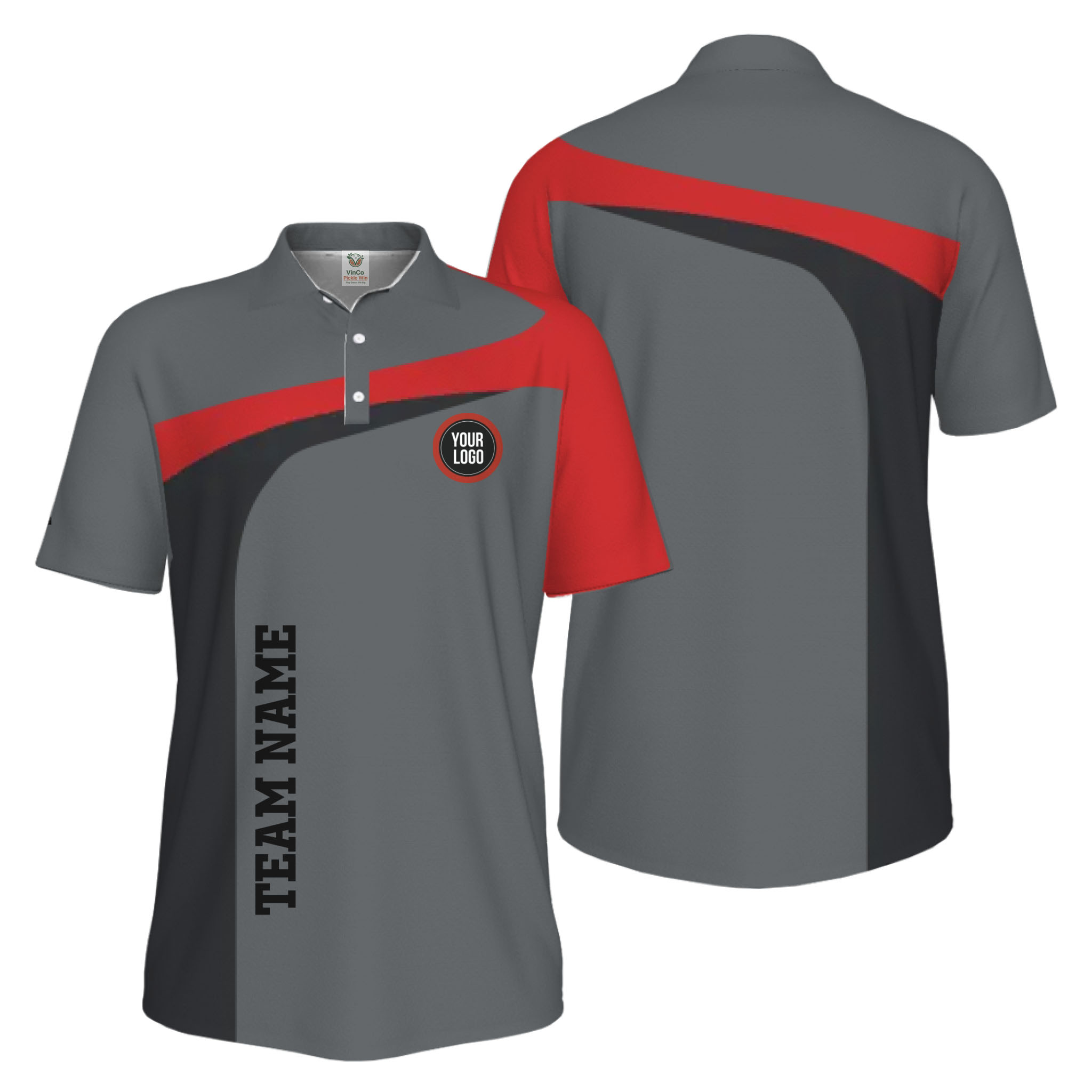 Picklewin Custom Breathable Performance UV Protection Pickleball Polo Shirt Men  7