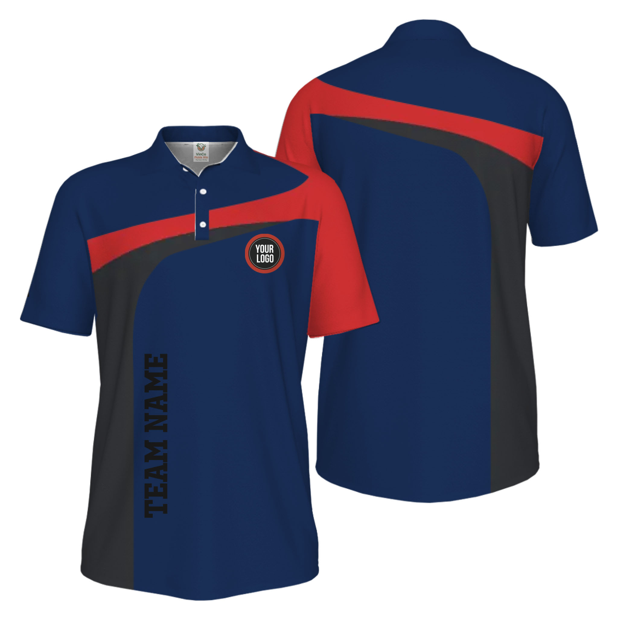 Picklewin Custom Breathable Performance UV Protection Pickleball Polo Shirt Men  9