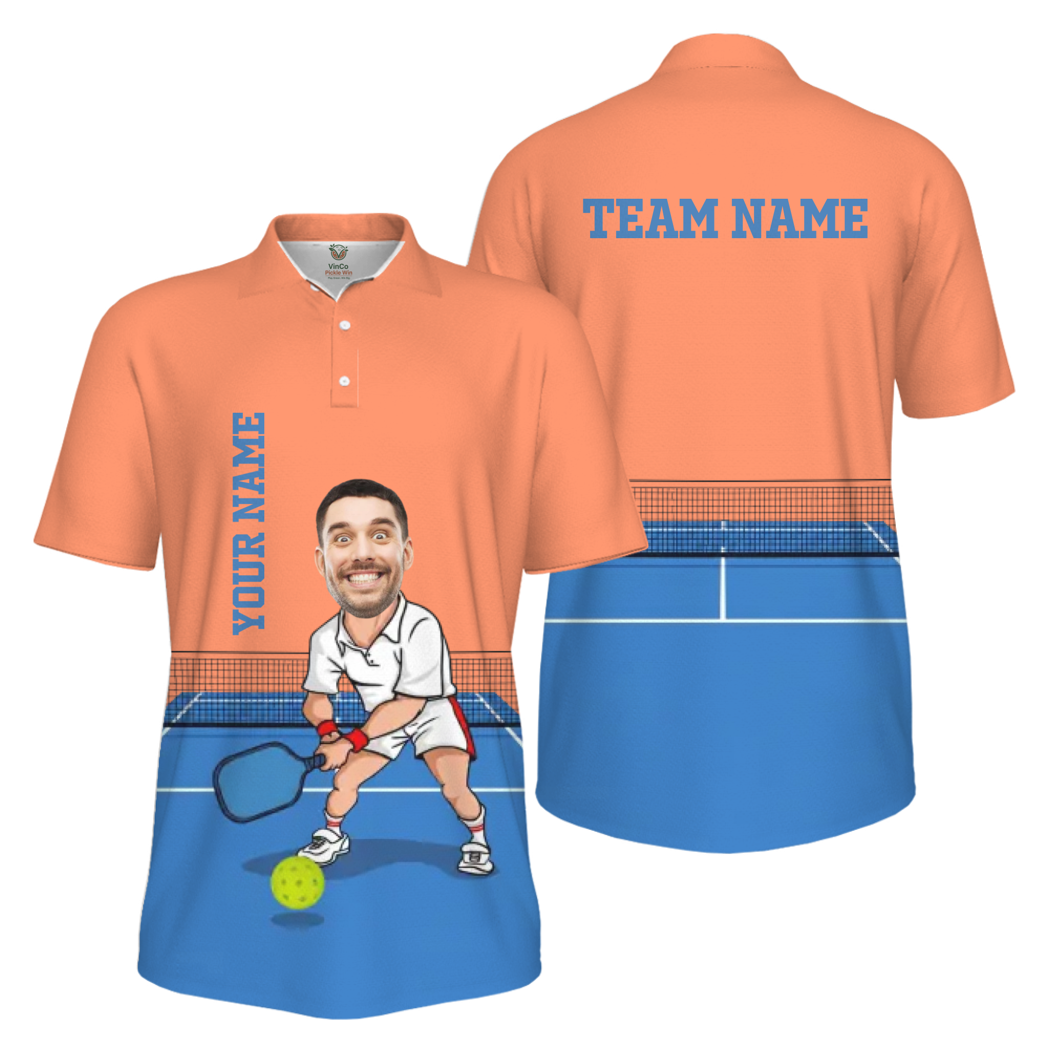 Picklewin Custom Face For Father UV Protection Pickleball Polo Shirt Men 10