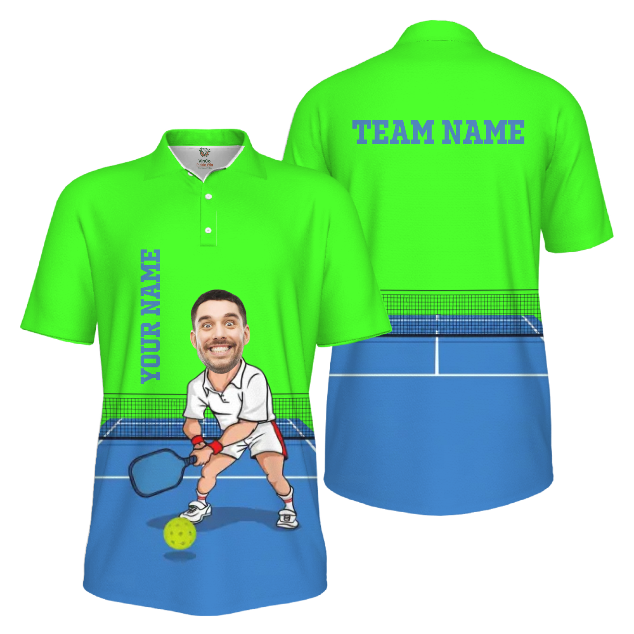 Picklewin Custom Face For Father UV Protection Pickleball Polo Shirt Men 13