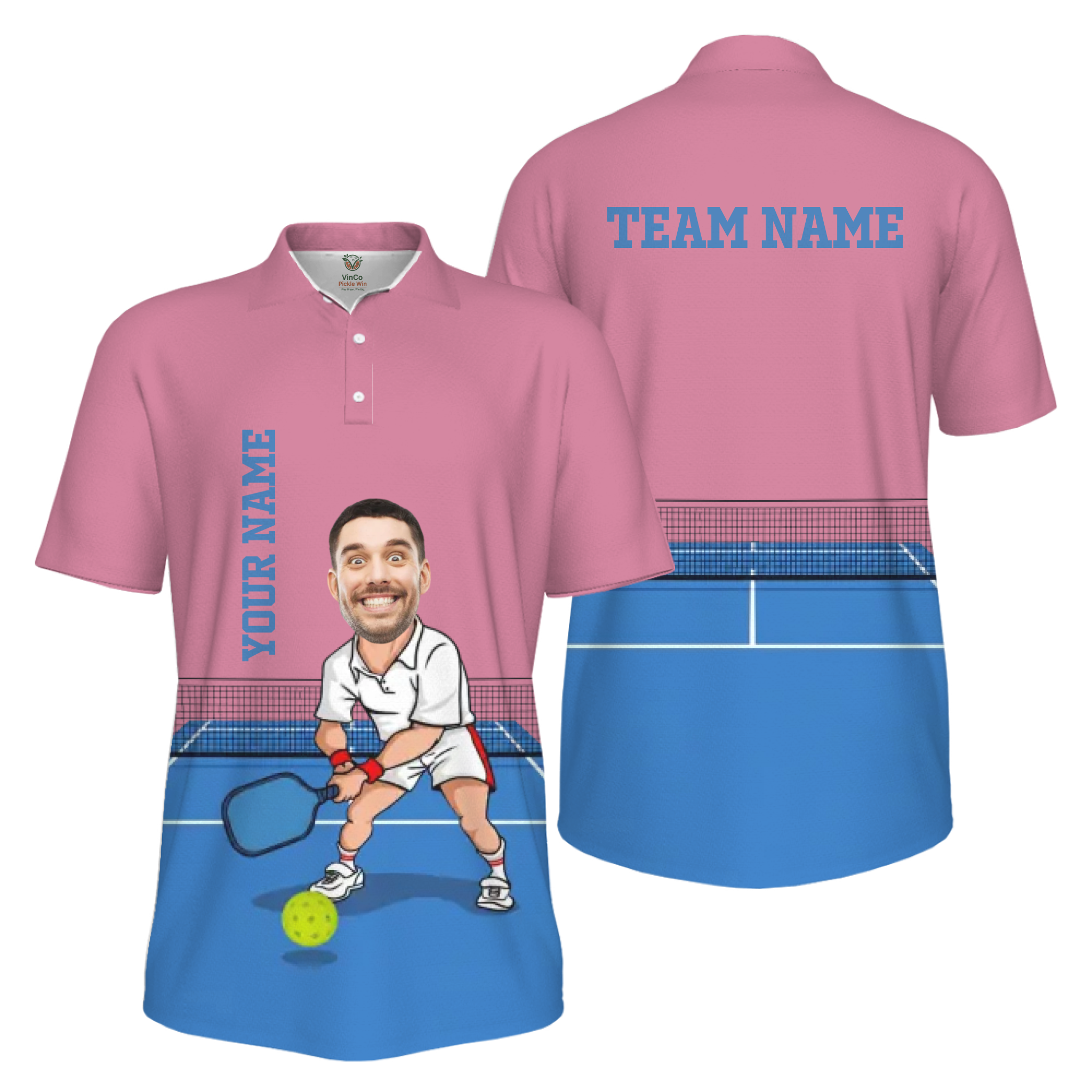 Picklewin Custom Face For Father UV Protection Pickleball Polo Shirt Men 14