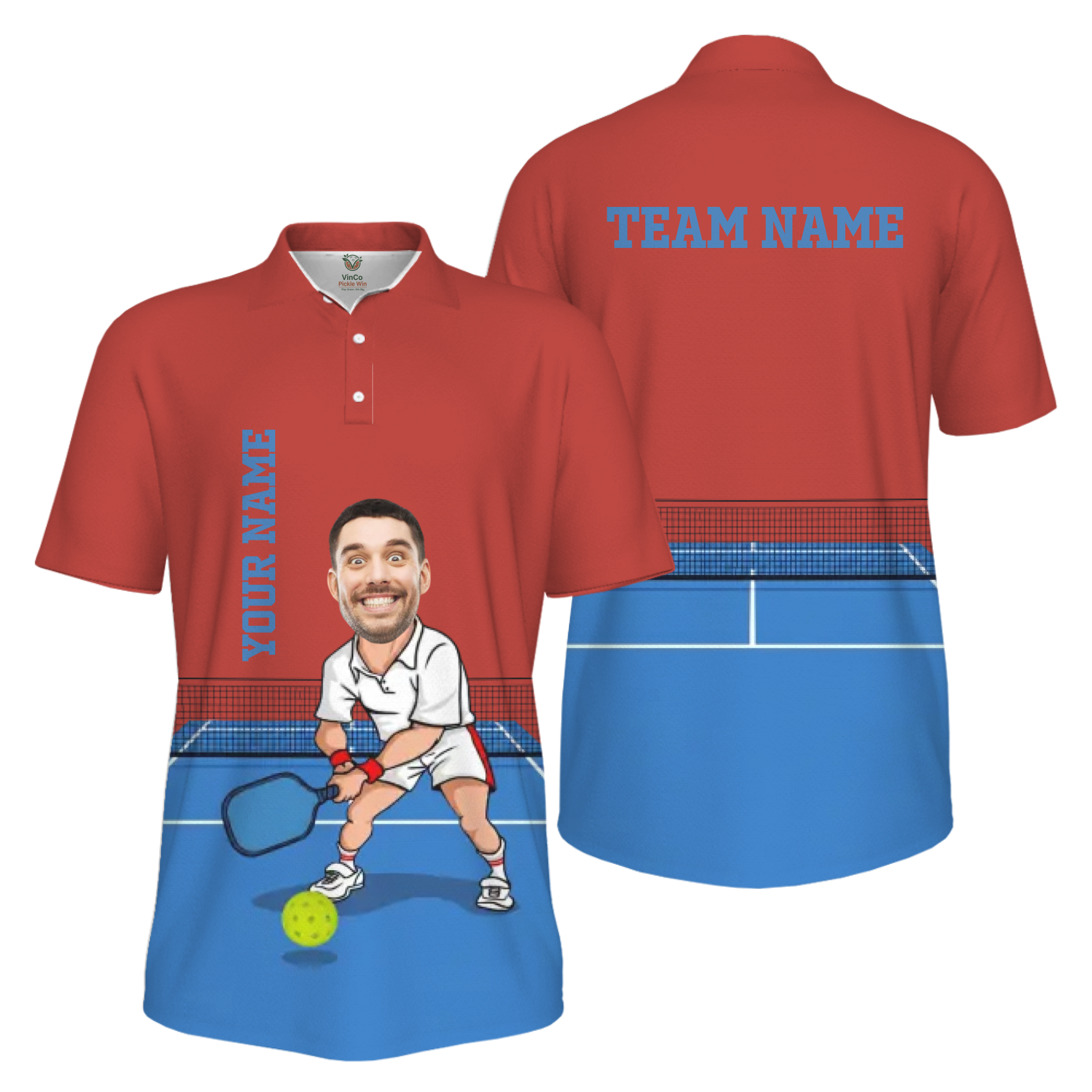 Picklewin Custom Face For Father UV Protection Pickleball Polo Shirt Men 15