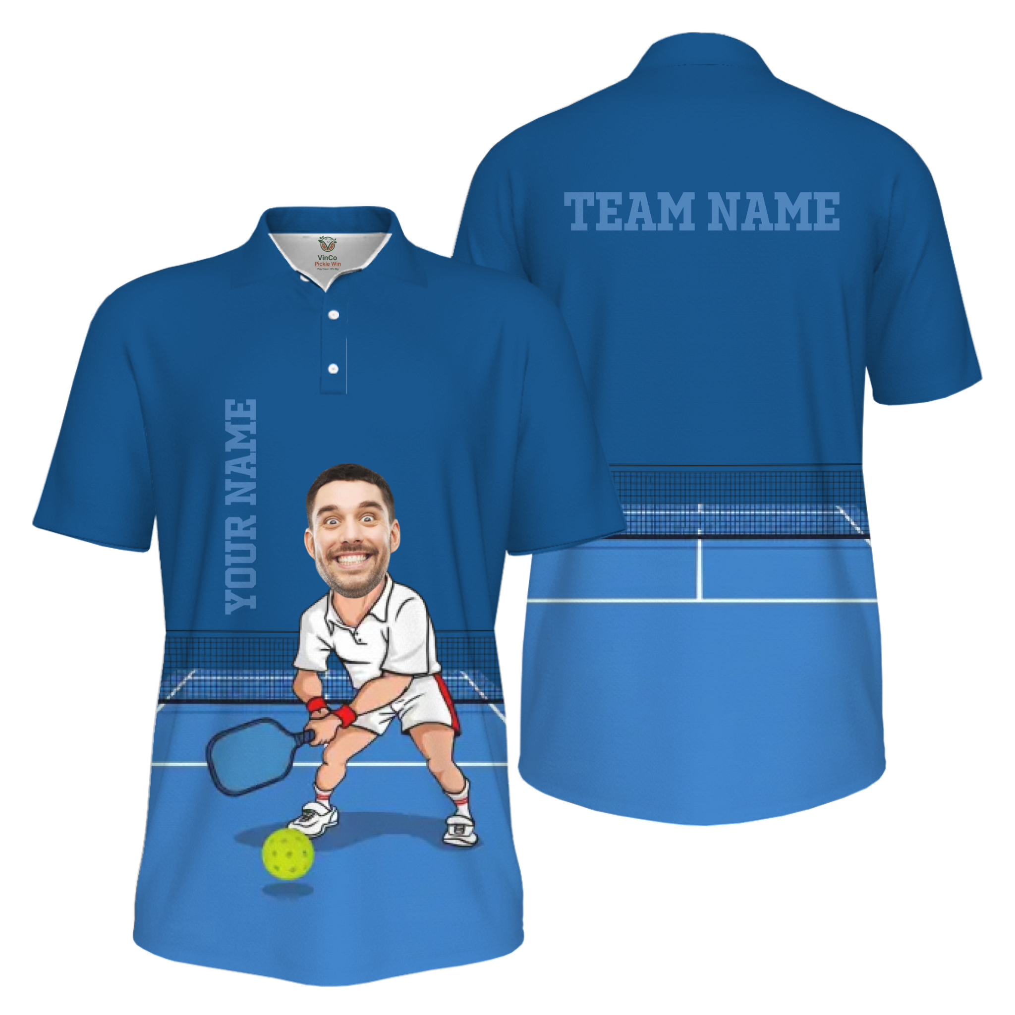 Picklewin Custom Face For Father UV Protection Pickleball Polo Shirt Men 16