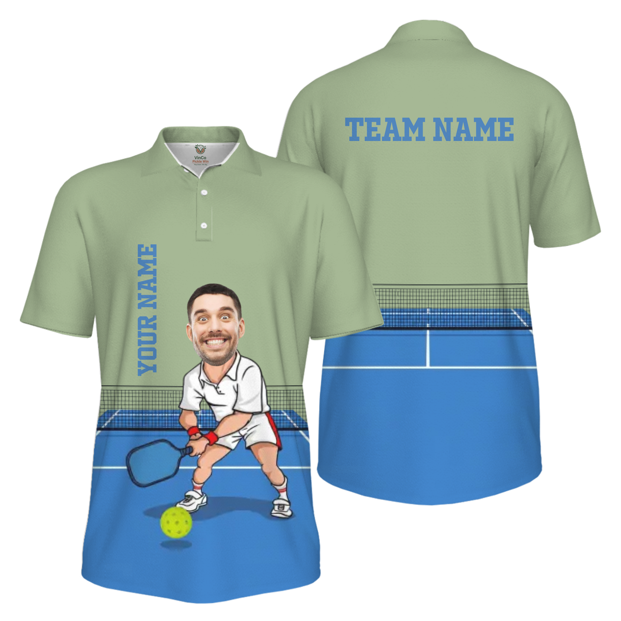 Picklewin Custom Face For Father UV Protection Pickleball Polo Shirt Men 4