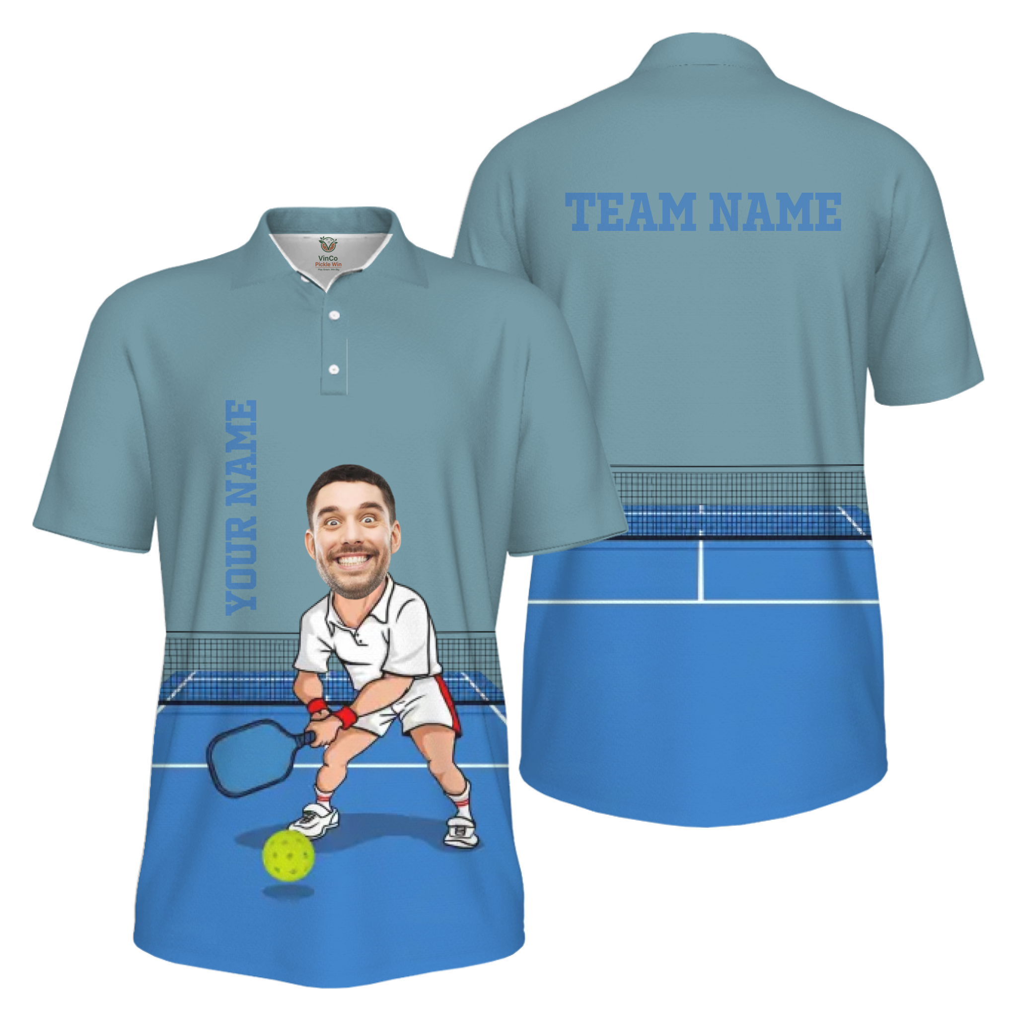 Picklewin Custom Face For Father UV Protection Pickleball Polo Shirt Men 2