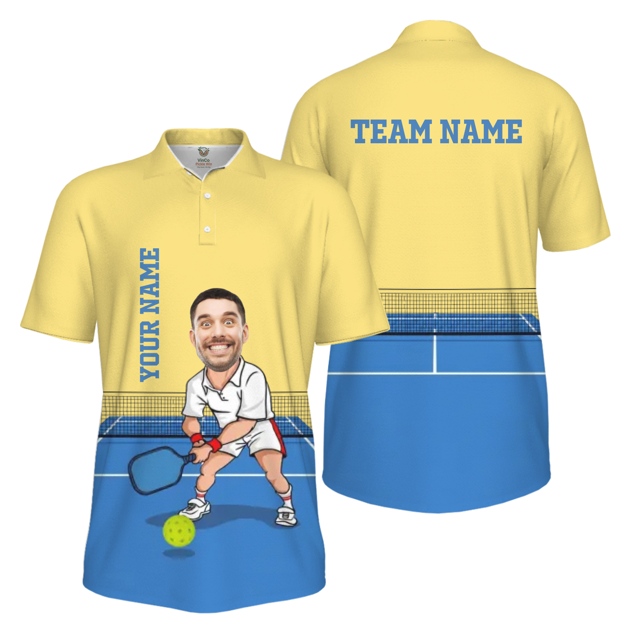 Picklewin Custom Face For Father UV Protection Pickleball Polo Shirt Men 6