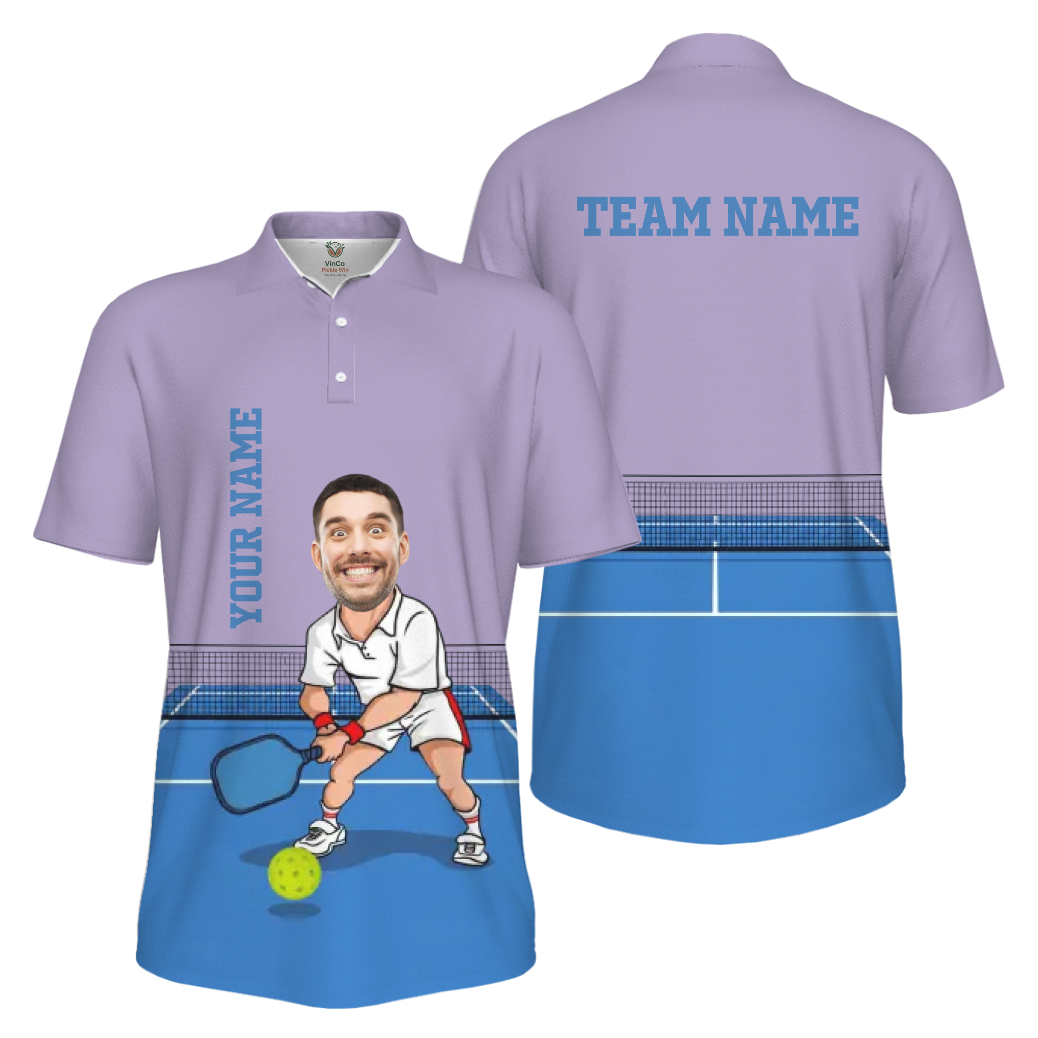 Picklewin Custom Face For Father UV Protection Pickleball Polo Shirt Men 7