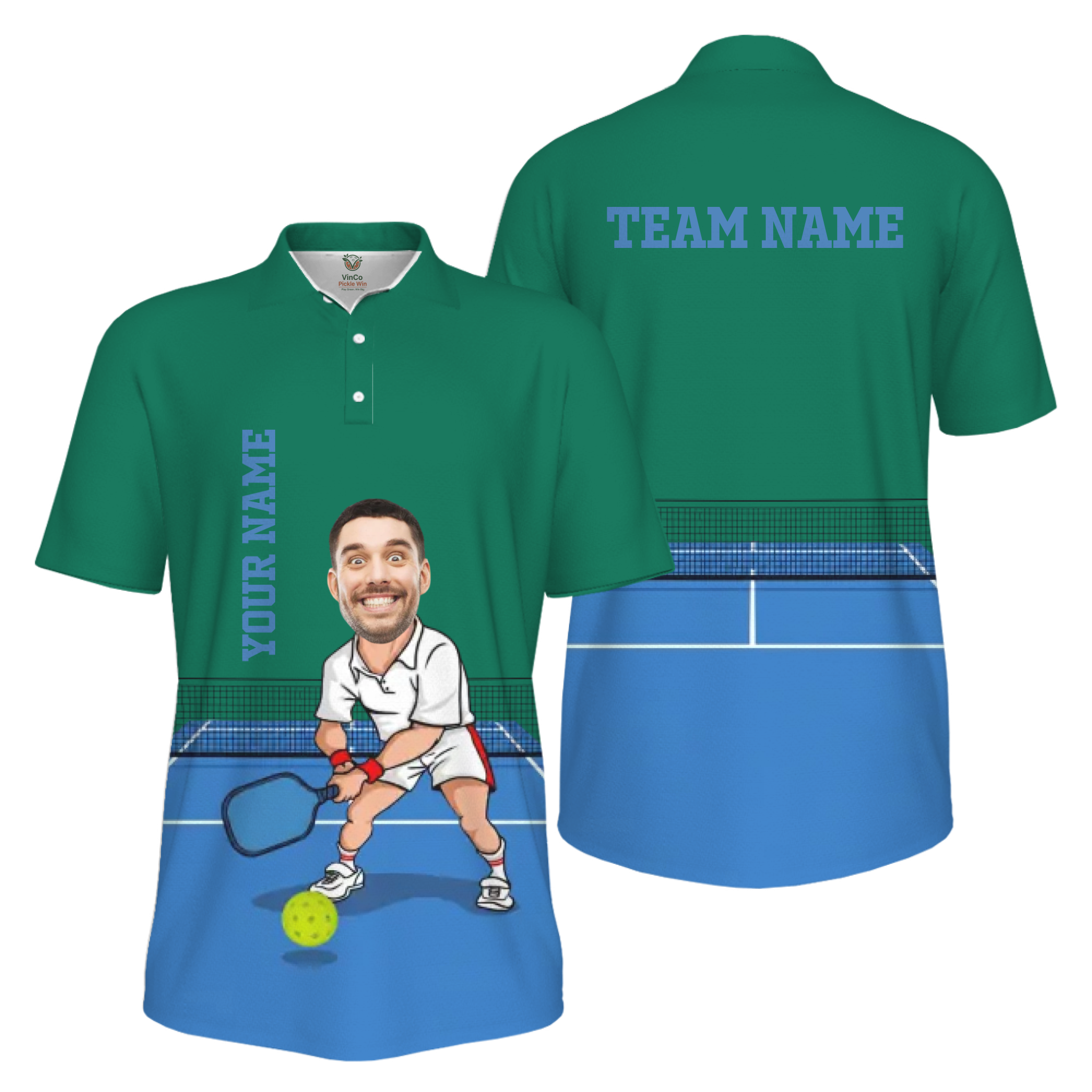 Picklewin Custom Face For Father UV Protection Pickleball Polo Shirt Men 8