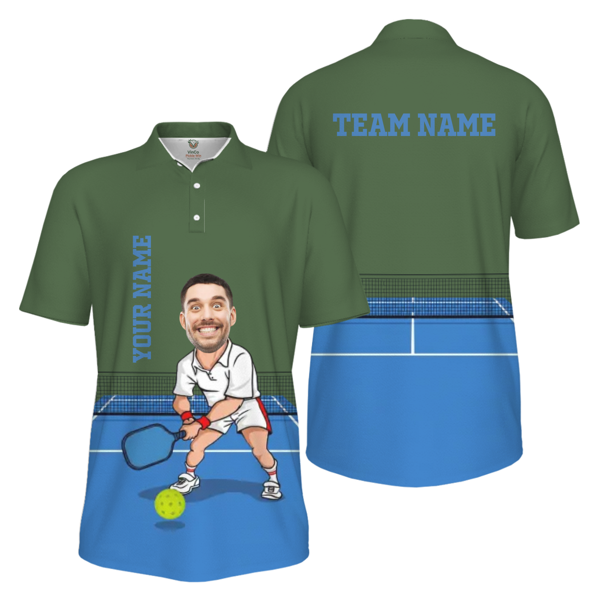 Picklewin Custom Face For Father UV Protection Pickleball Polo Shirt Men 9