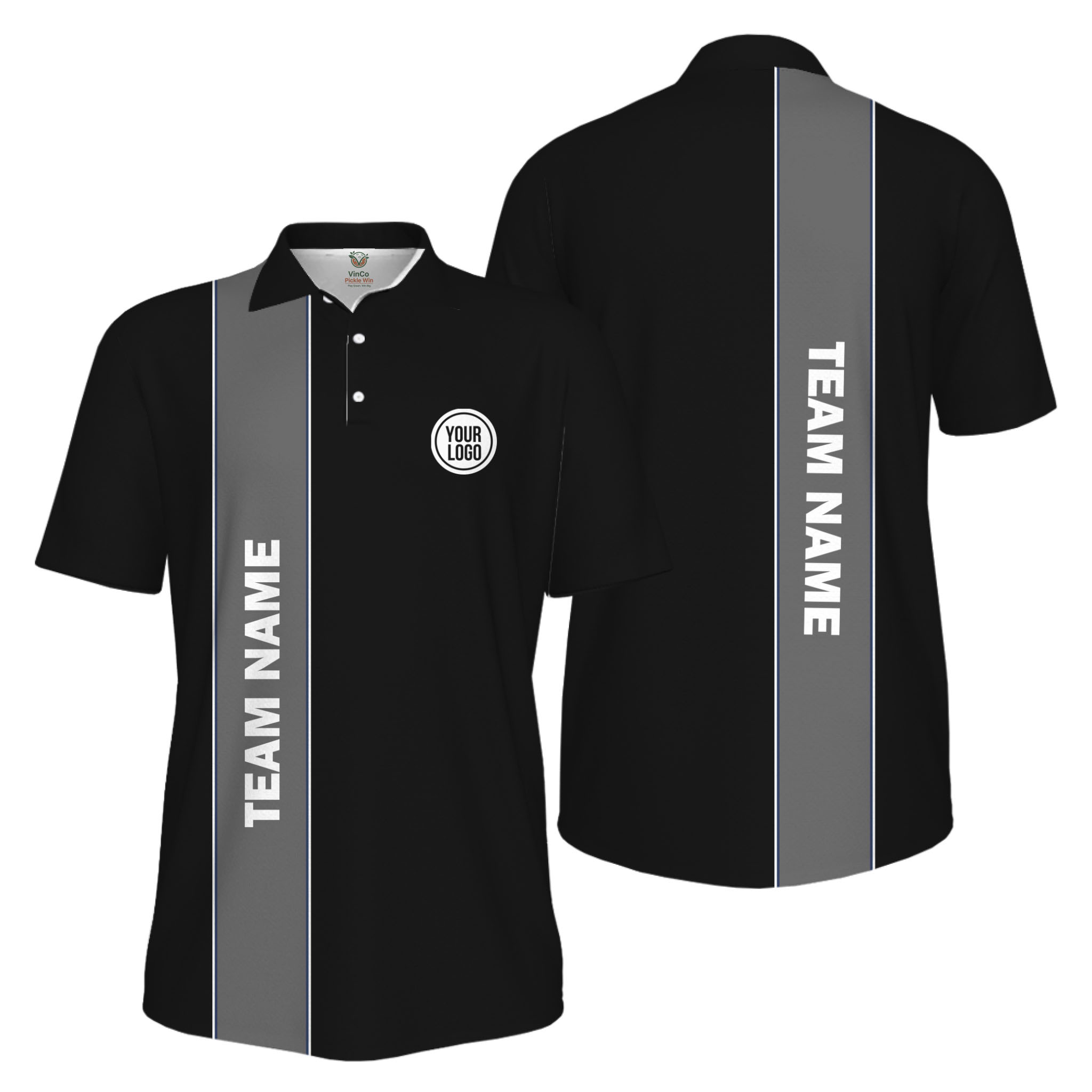 Picklewin Custom Logo And Team Name Sports Uniform Mens Polo Shirt UV Protection  14