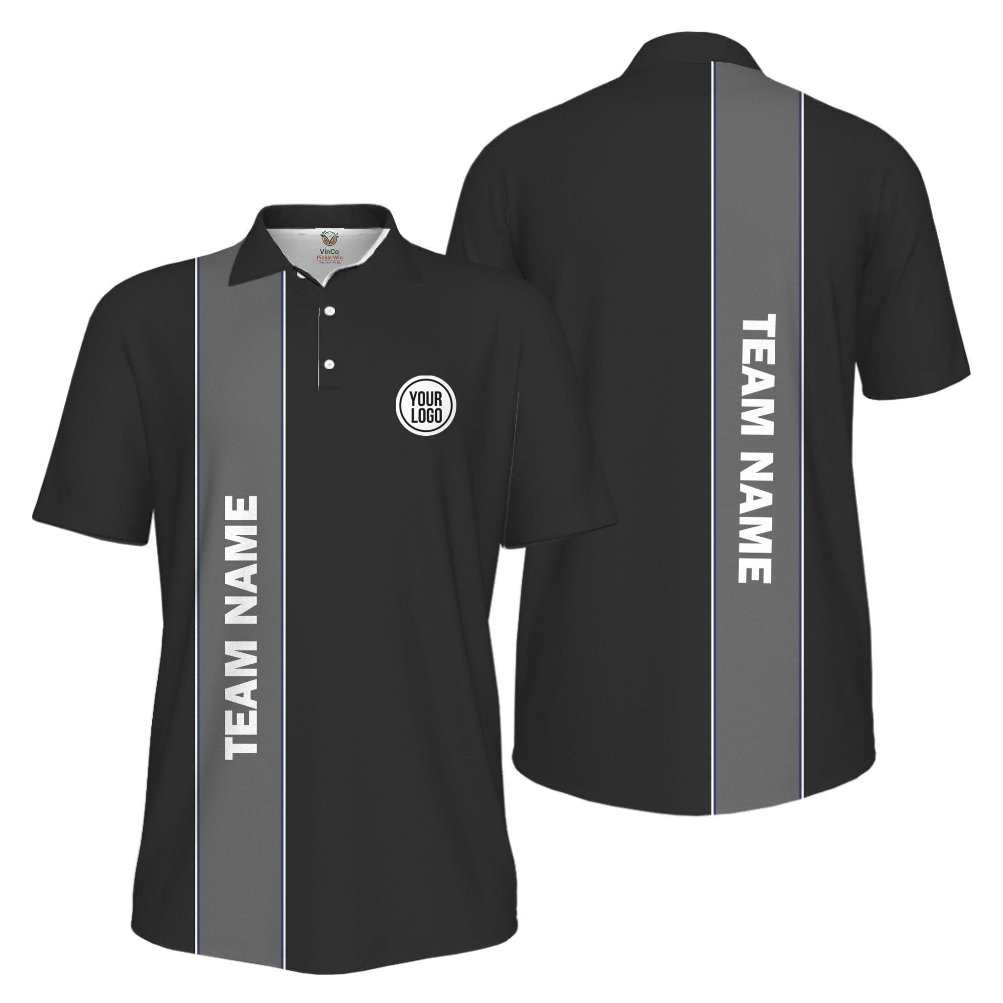 Picklewin Custom Logo And Team Name Sports Uniform Mens Polo Shirt UV Protection  2