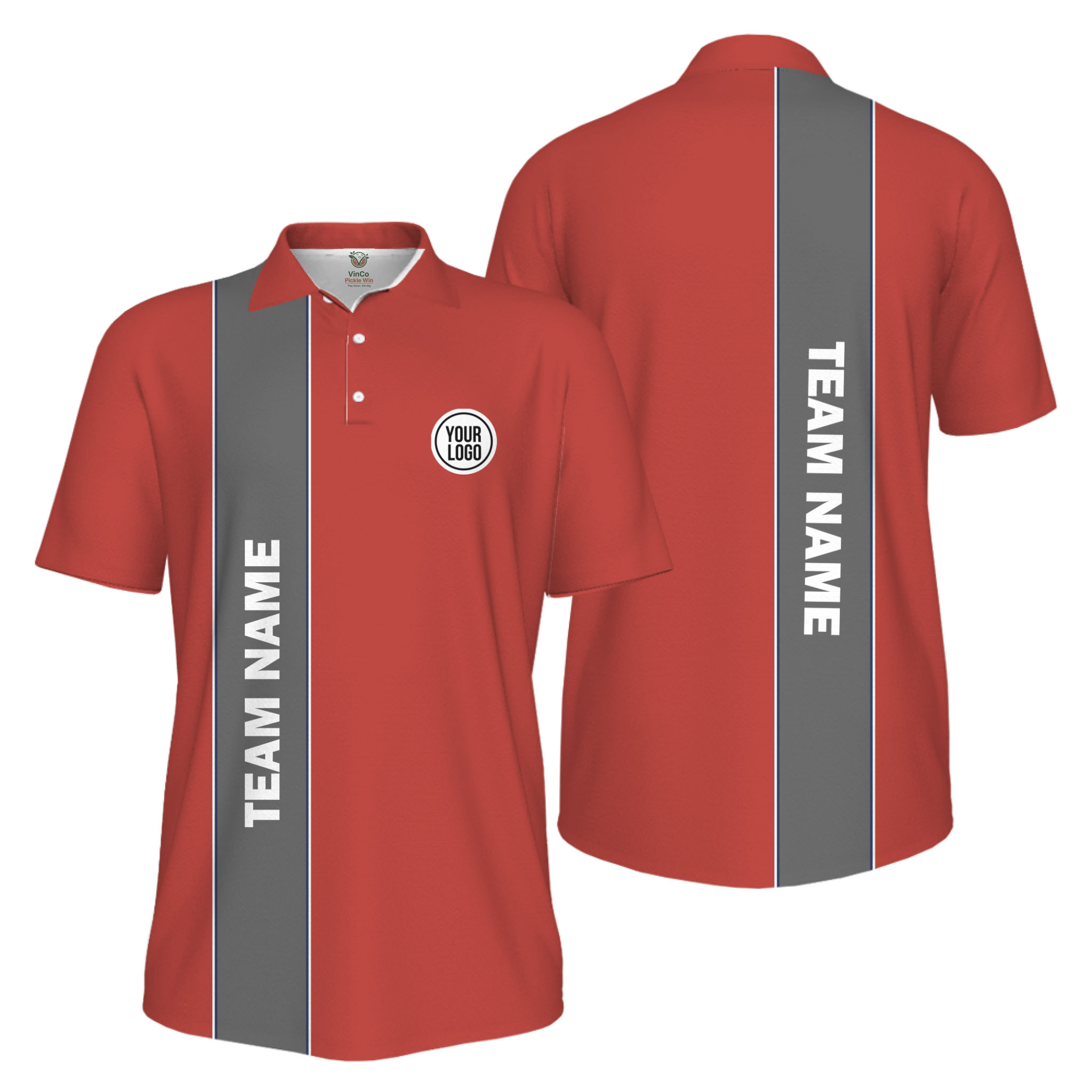 Picklewin Custom Logo And Team Name Sports Uniform Mens Polo Shirt UV Protection  5