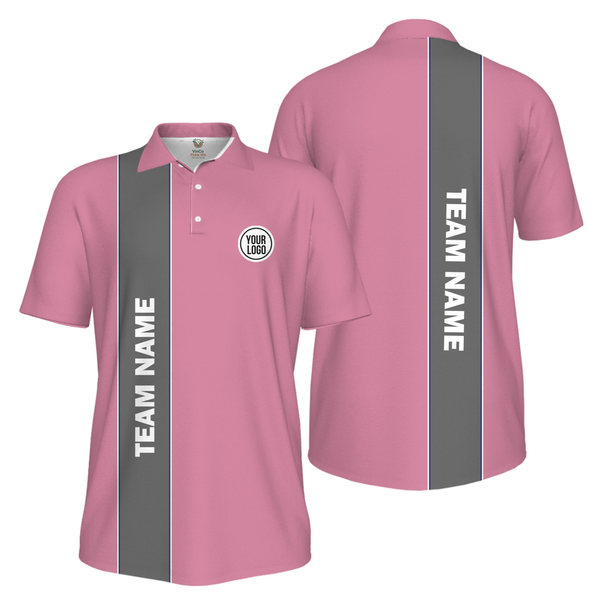 Picklewin Custom Logo And Team Name Sports Uniform Mens Polo Shirt UV Protection  6