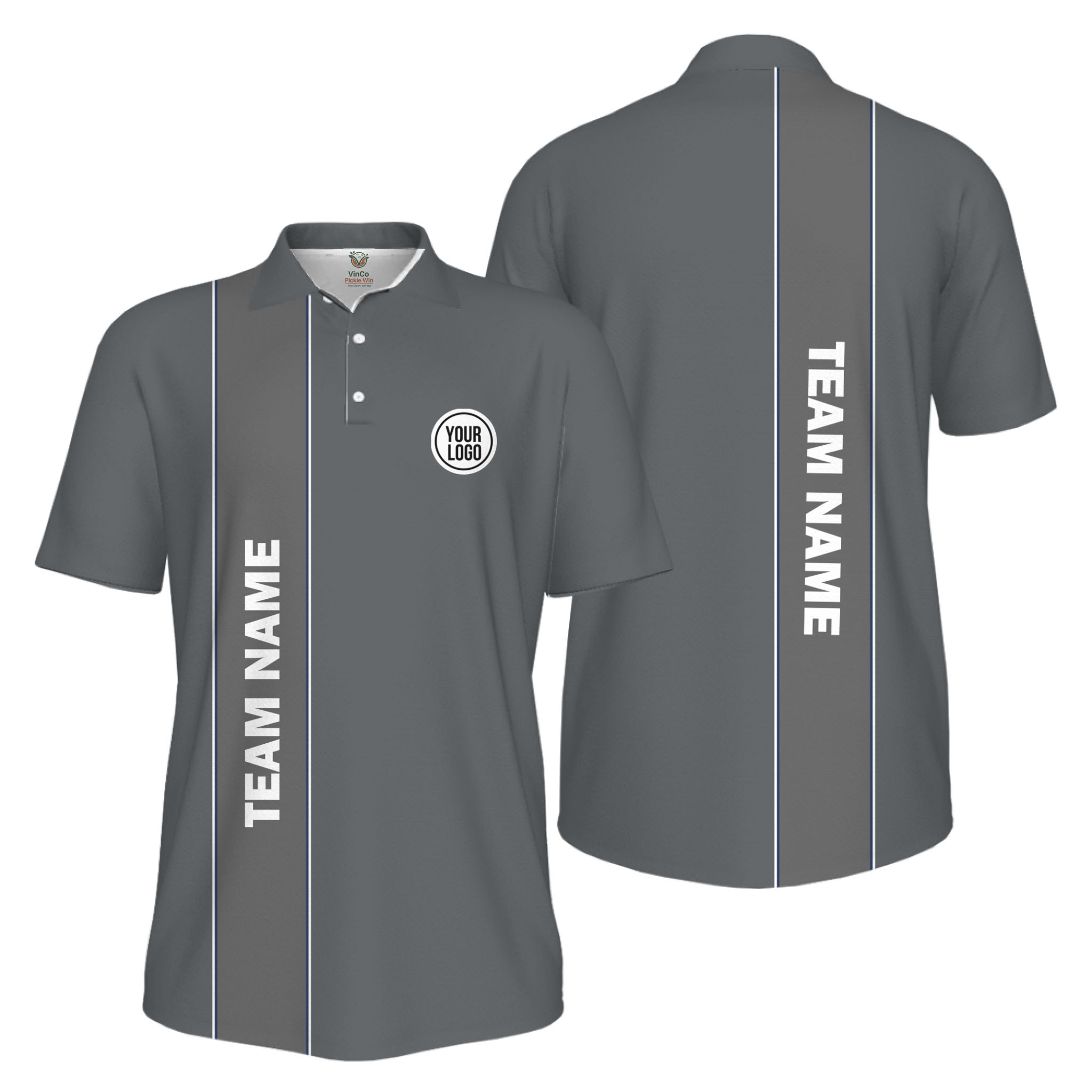 Picklewin Custom Logo And Team Name Sports Uniform Mens Polo Shirt UV Protection  7